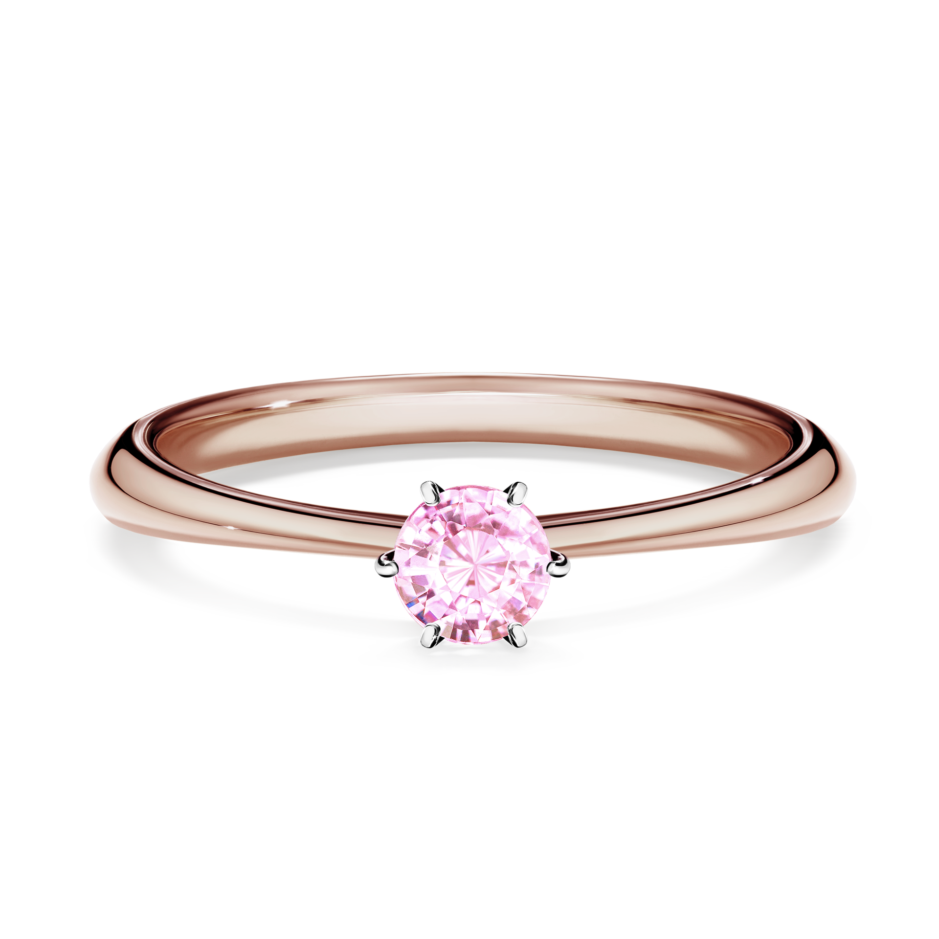 Pierścionek zaręczynowy My Love z różowego złota z szafirem różowym 0,25CT
