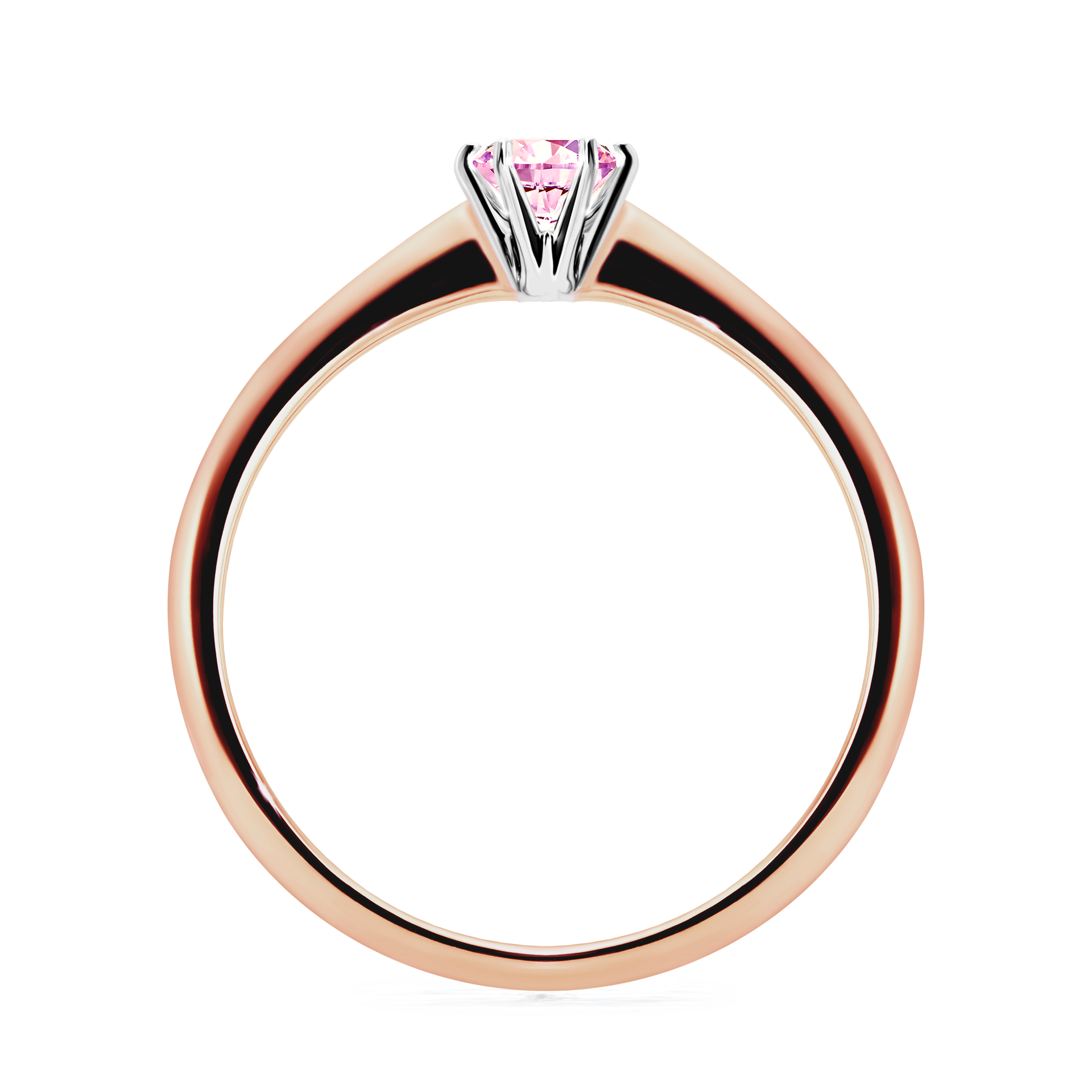 Pierścionek zaręczynowy My Love z różowego złota z szafirem różowym 0,25CT