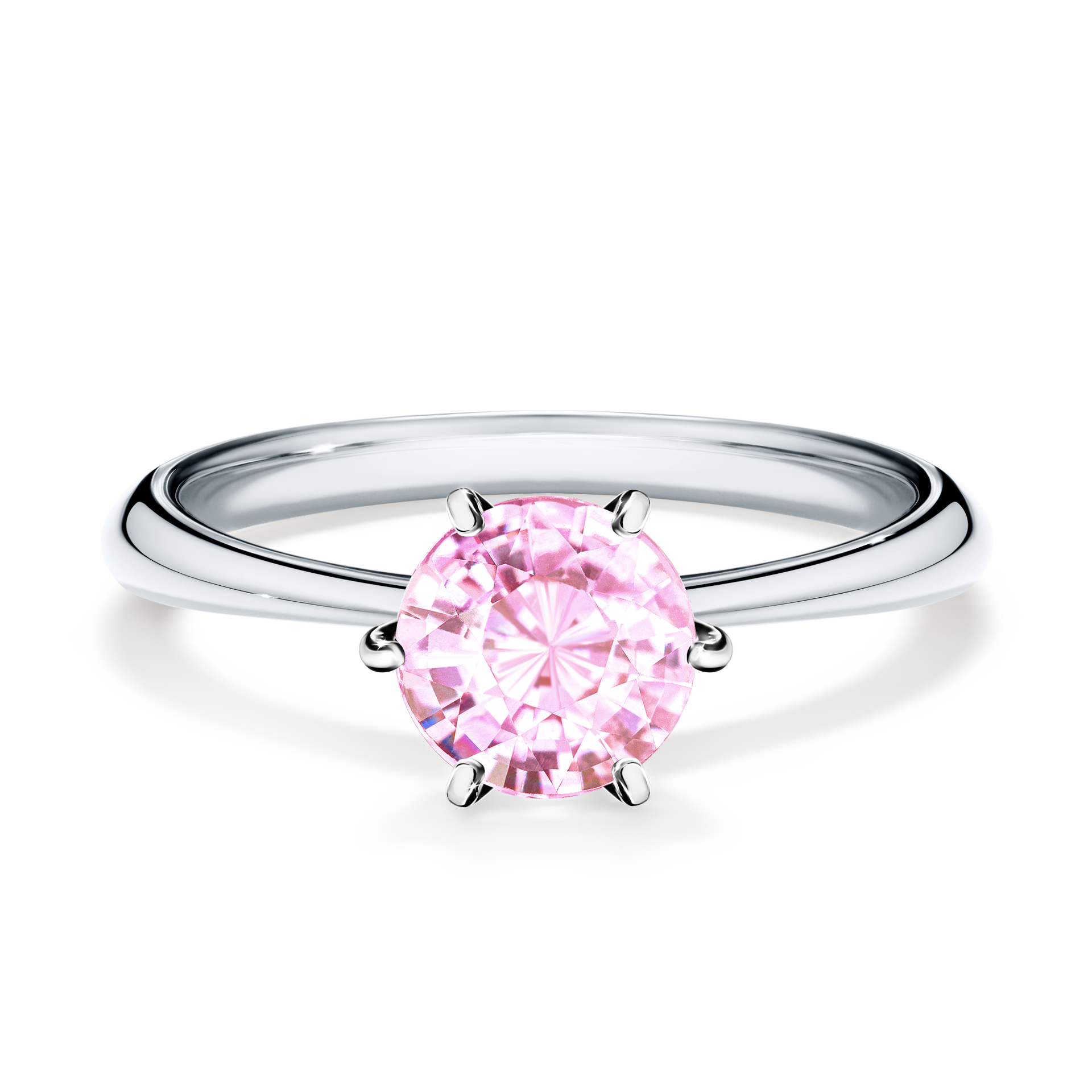 Pierścionek zaręczynowy My Love z białego złota z szafirem różowym 1,00CT