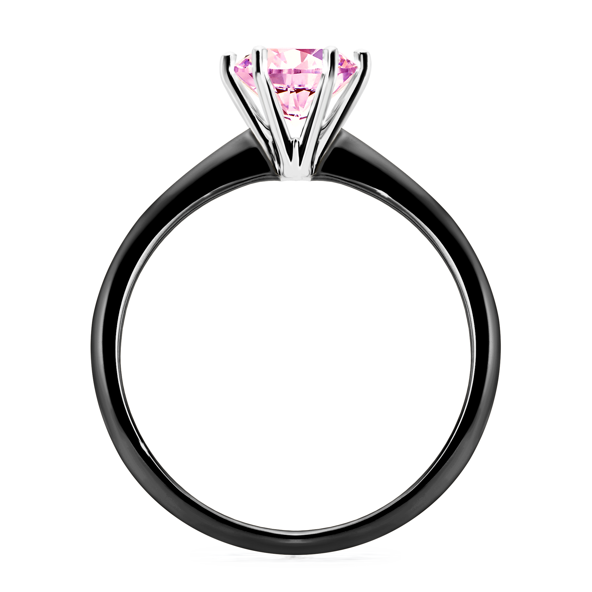 Pierścionek zaręczynowy My Love z czarnego złota z szafirem różowym 1,00CT
