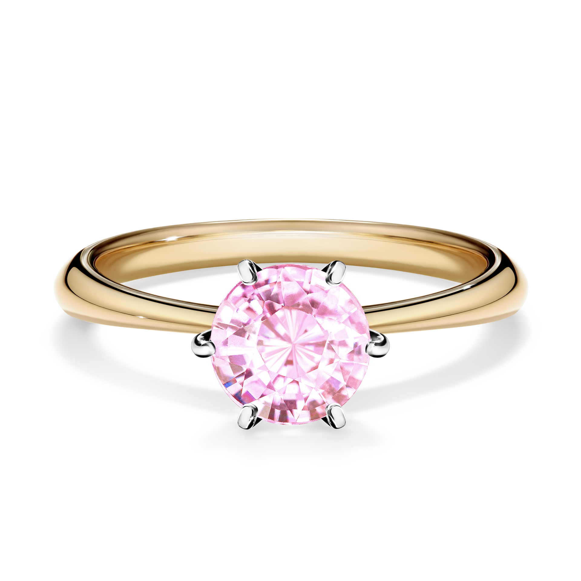 Pierścionek zaręczynowy My Love z żółtego złota z szafirem różowym 1,00CT