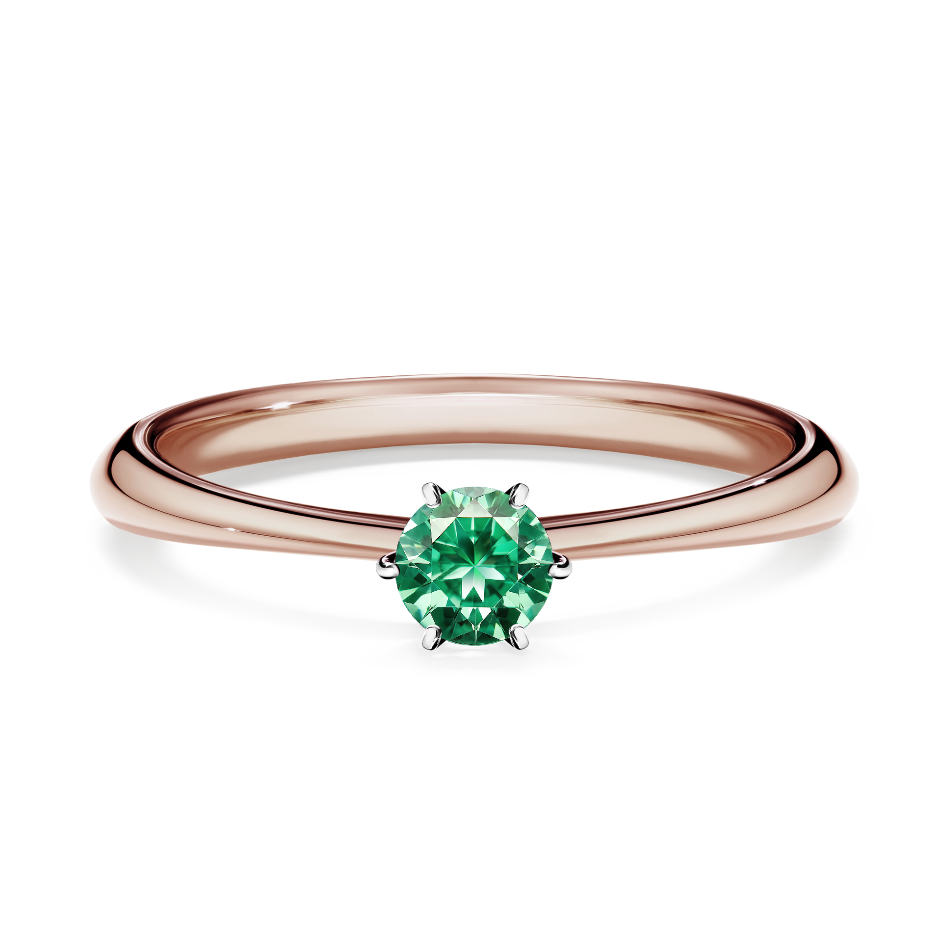 Pierścionek zaręczynowy My Love z różowego złota ze szmaragdem 0,25CT