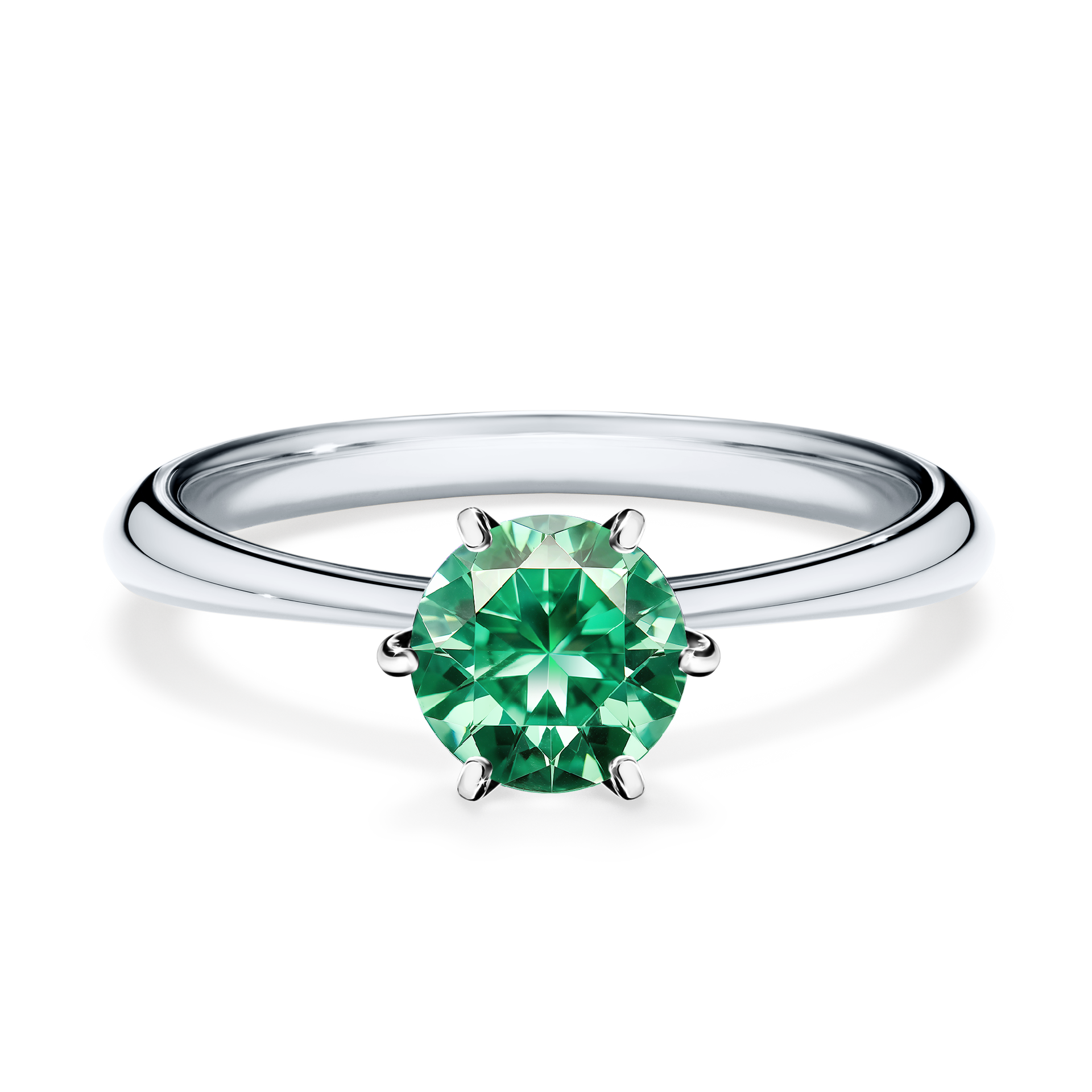 Pierścionek zaręczynowy My Love z białego złota ze szmaragdem 0,80CT