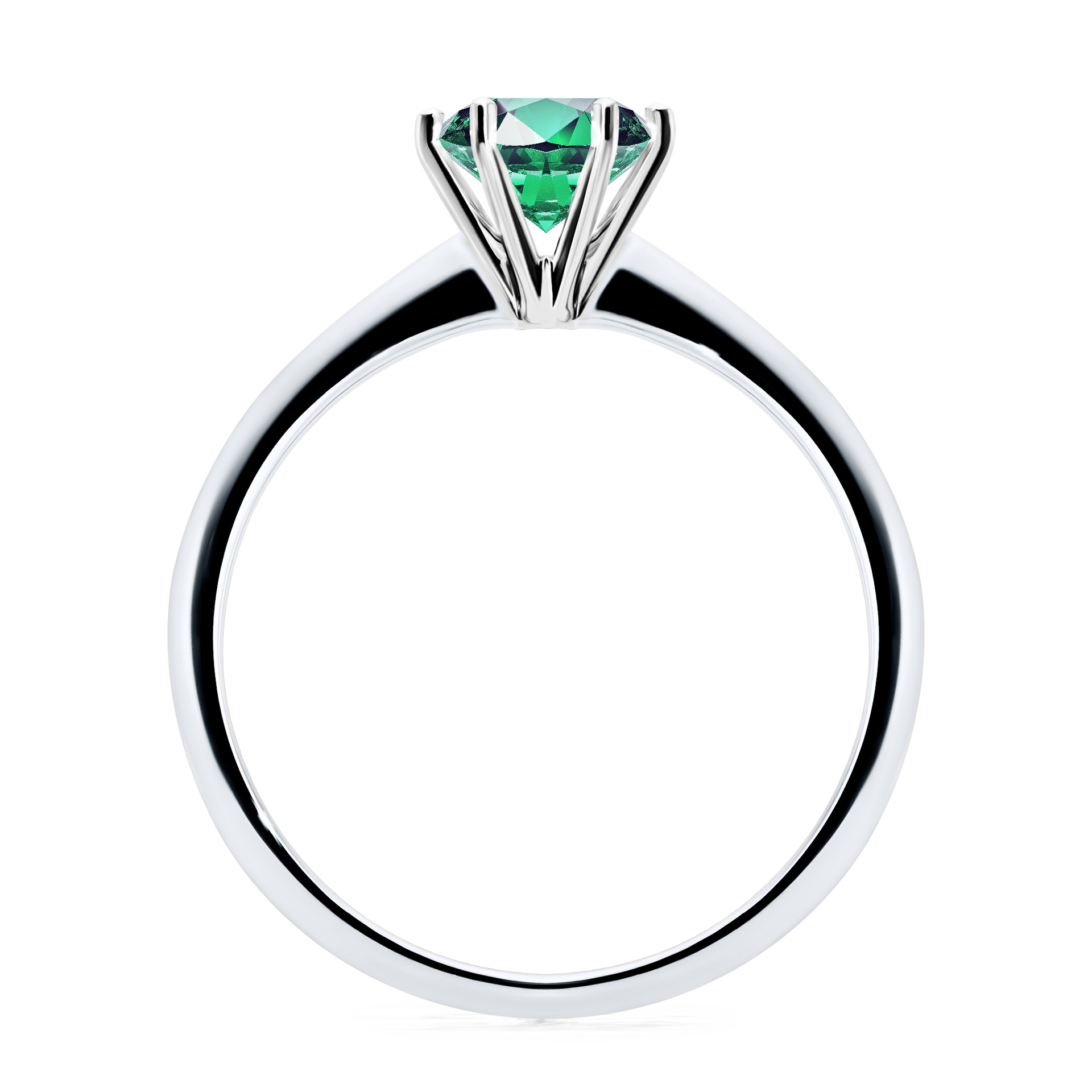 Pierścionek zaręczynowy My Love z białego złota ze szmaragdem 0,80CT