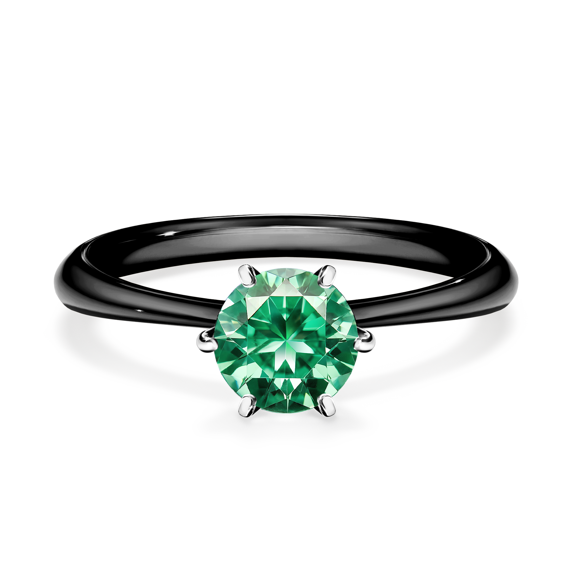 Pierścionek zaręczynowy My Love z czarnego złota ze szmaragdem 0,80CT