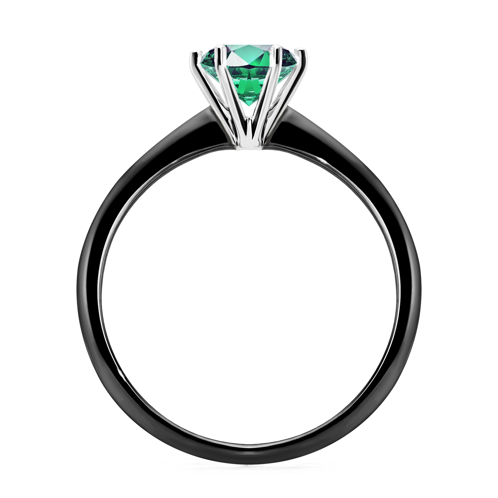 Pierścionek zaręczynowy My Love z czarnego złota ze szmaragdem 0,80CT