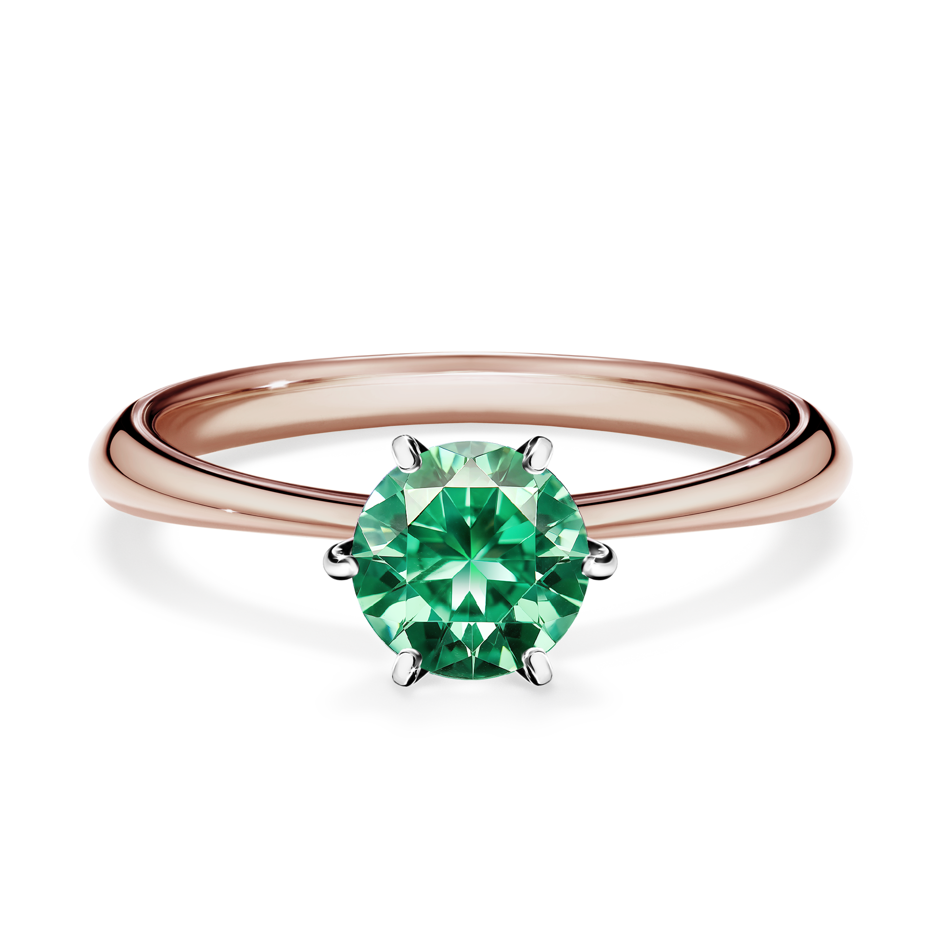 Pierścionek zaręczynowy My Love z różowego złota ze szmaragdem 0,80CT