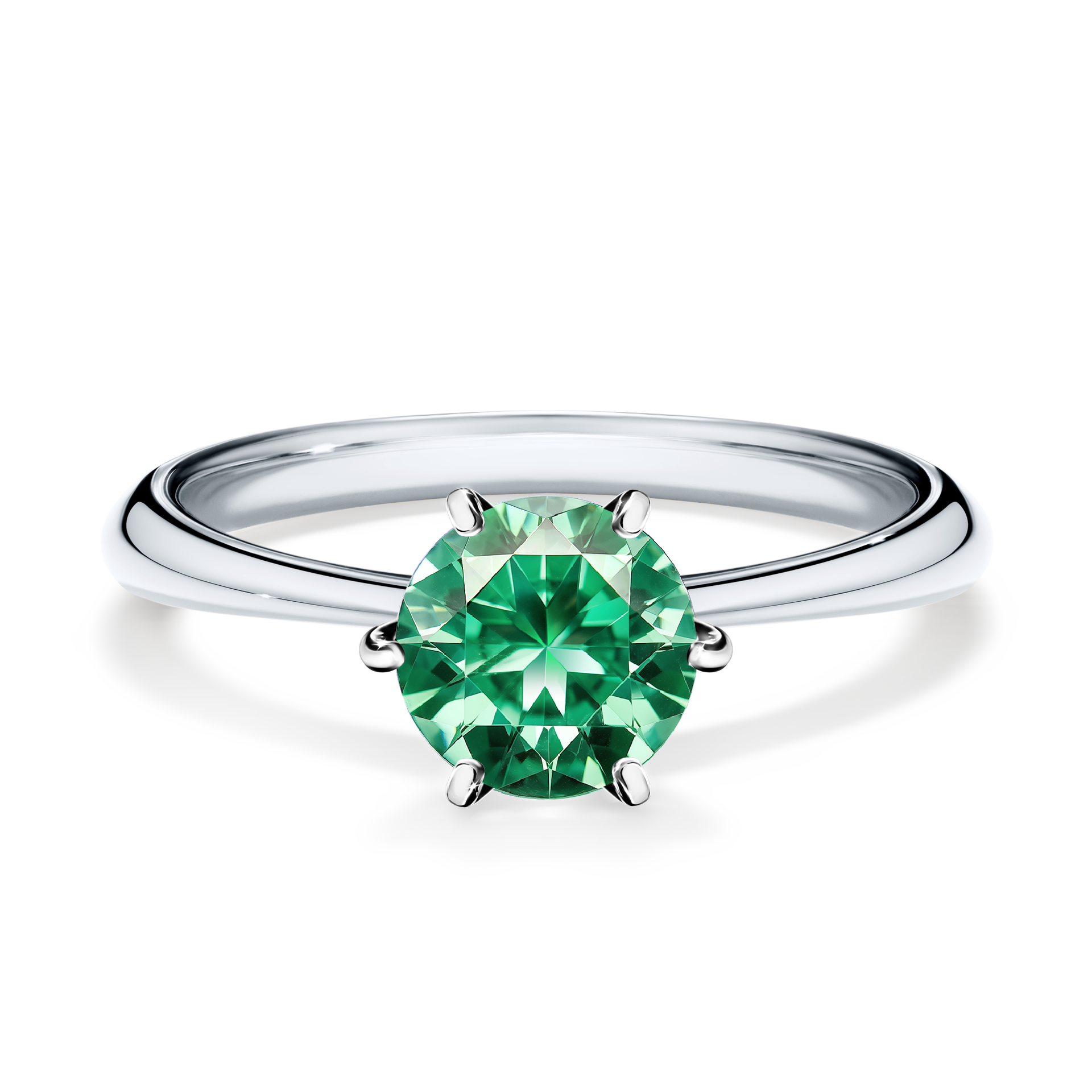 Pierścionek zaręczynowy My Love z białego złota ze szmaragdem 1,00CT