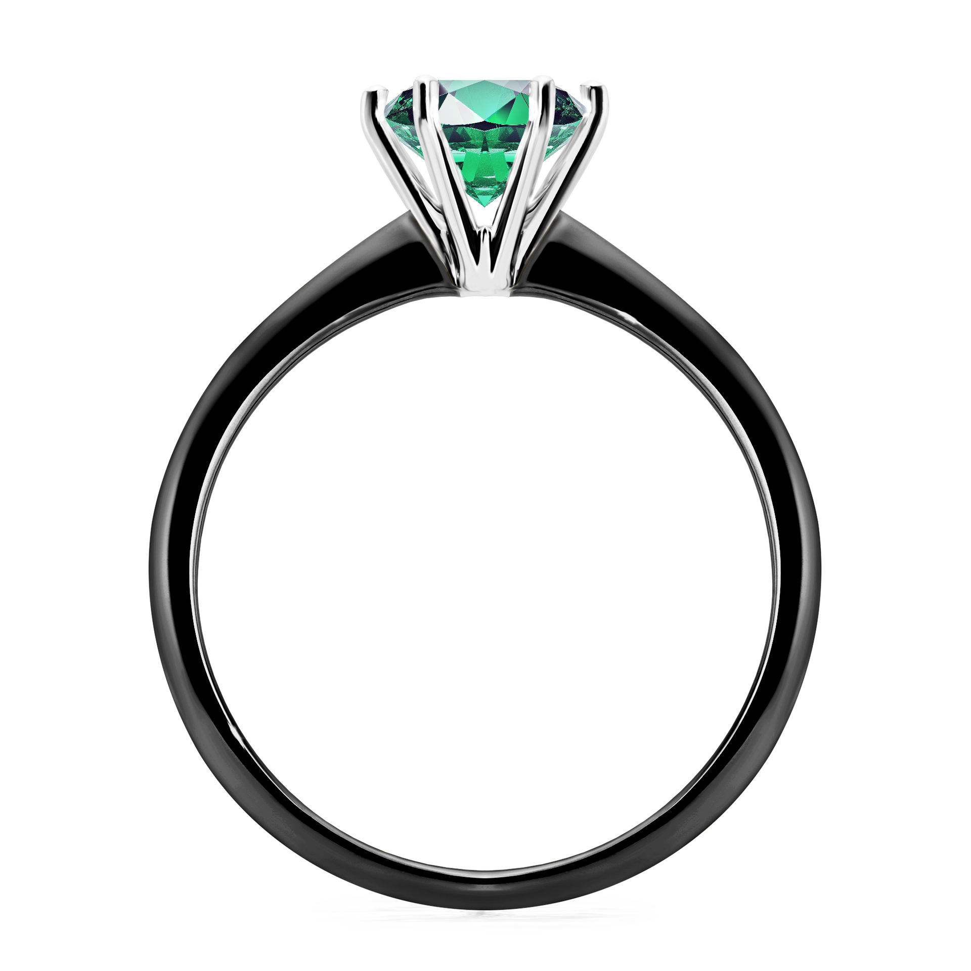 Pierścionek zaręczynowy My Love z czarnego złota ze szmaragdem 1,00CT
