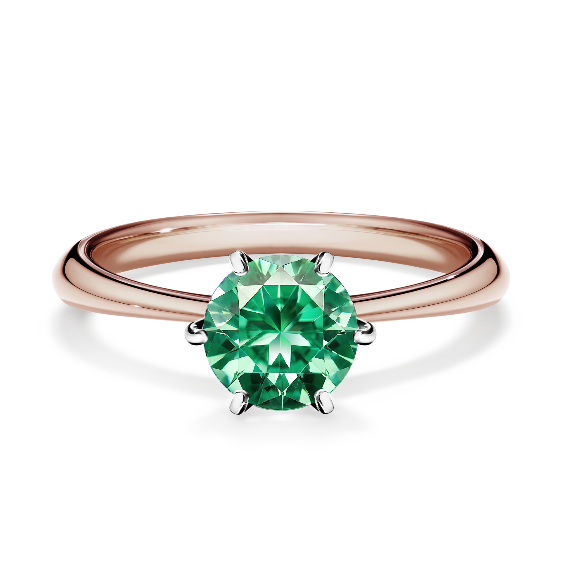 Pierścionek zaręczynowy My Love z różowego złota ze szmaragdem 1,00CT