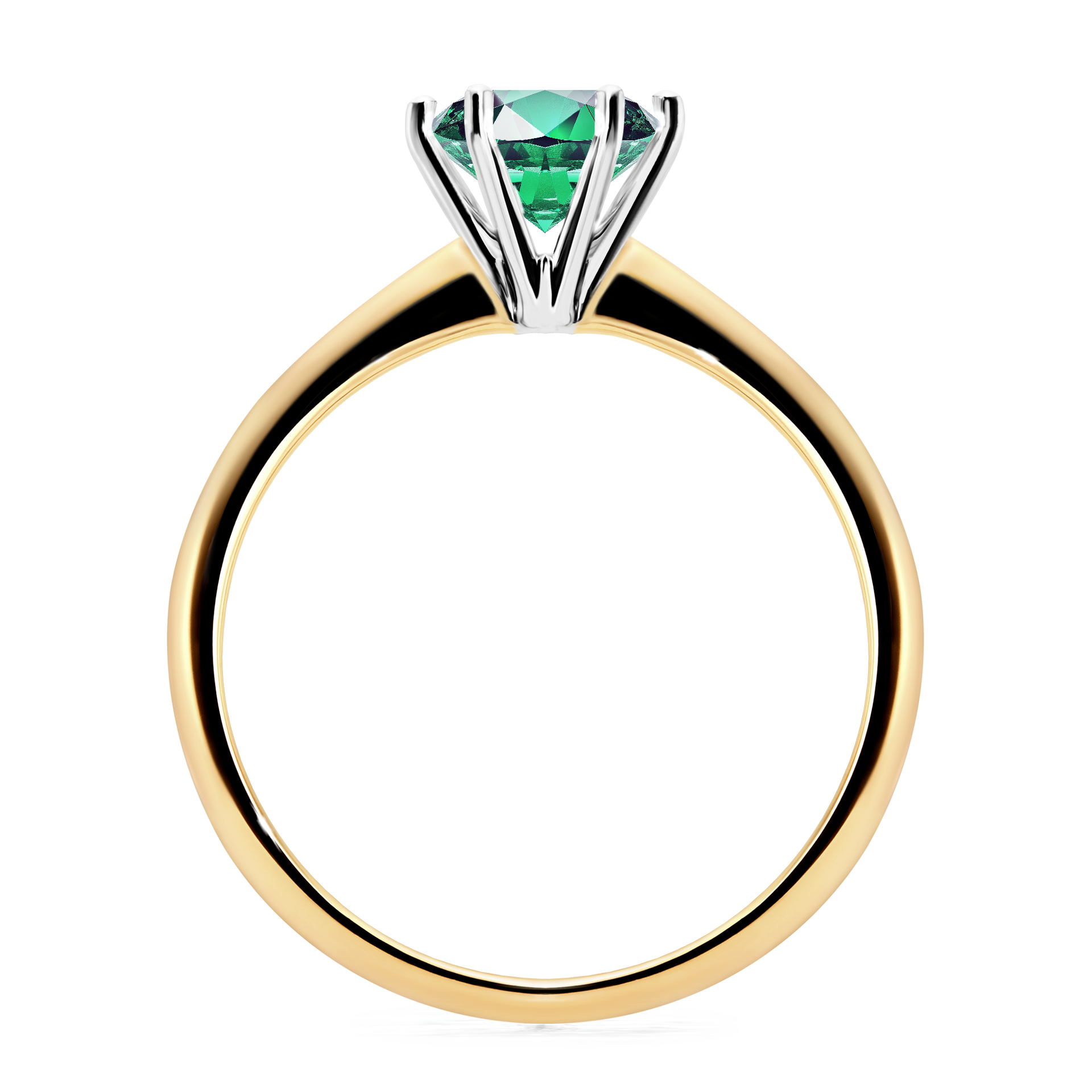Pierścionek zaręczynowy My Love z żółtego złota ze szmaragdem 1,00CT