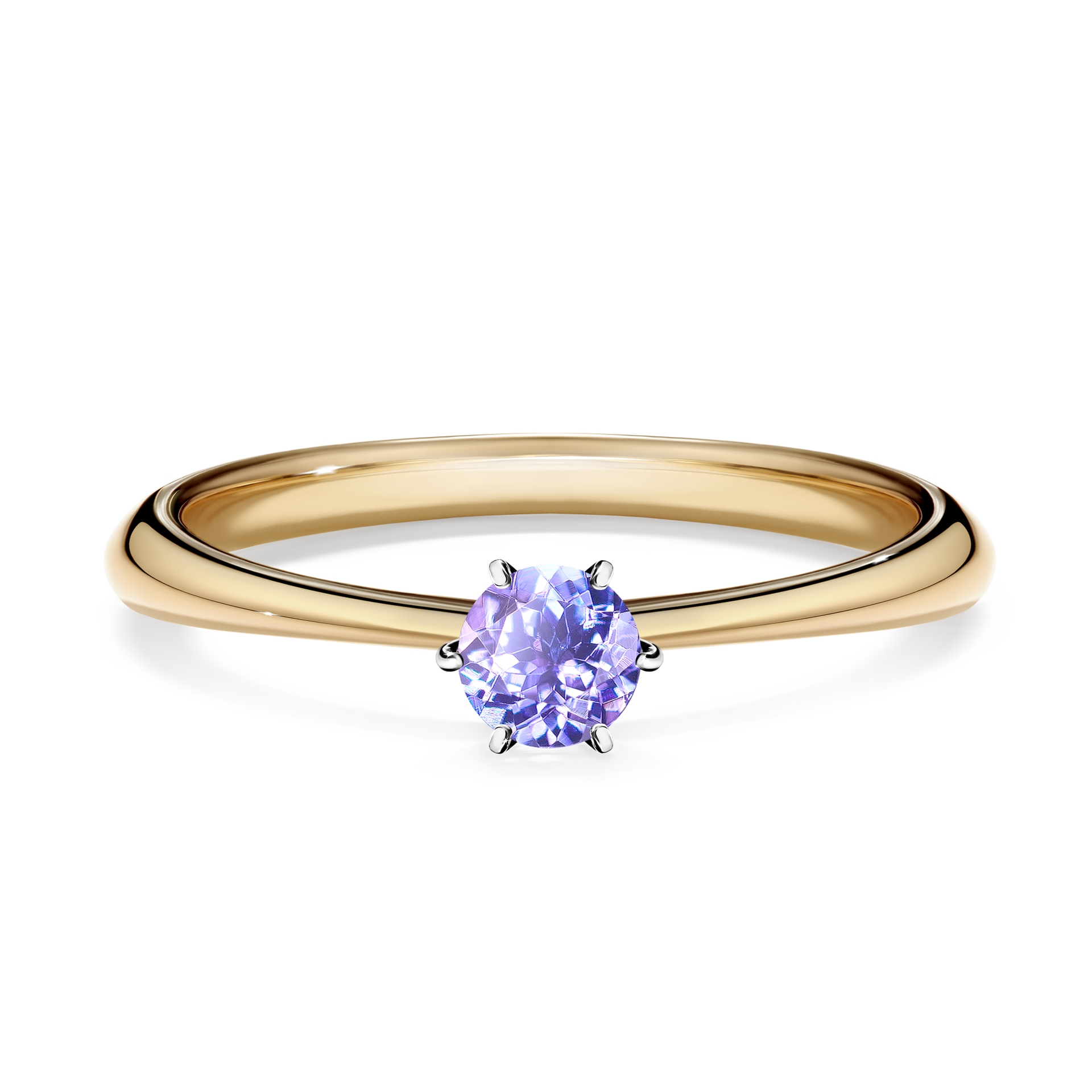 Pierścionek zaręczynowy My Love z żółtego złota z tanzanitem 0,25CT