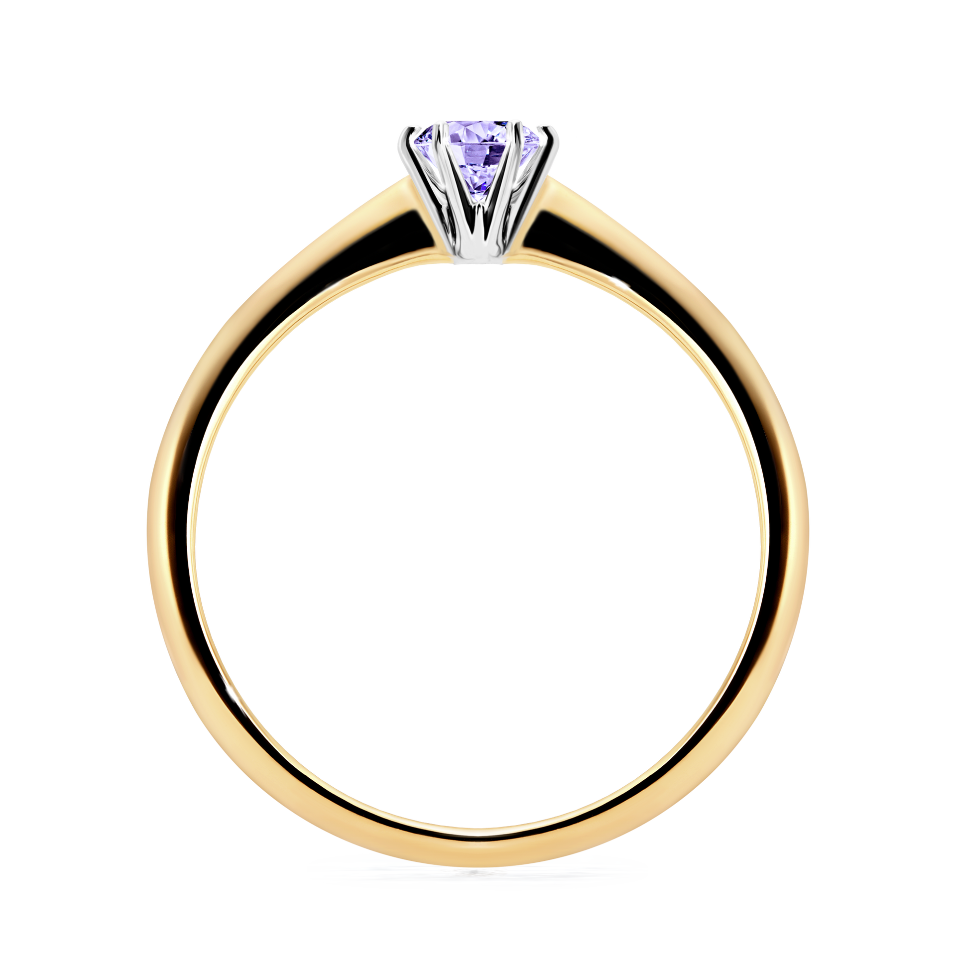 Pierścionek zaręczynowy My Love z żółtego złota z tanzanitem 0,25CT
