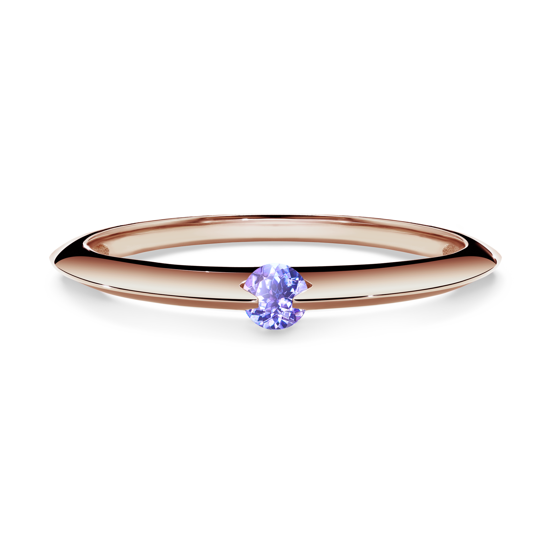 Pierścionek zaręczynowy My Baby z różowego złota z tanzanitem 0,25CT