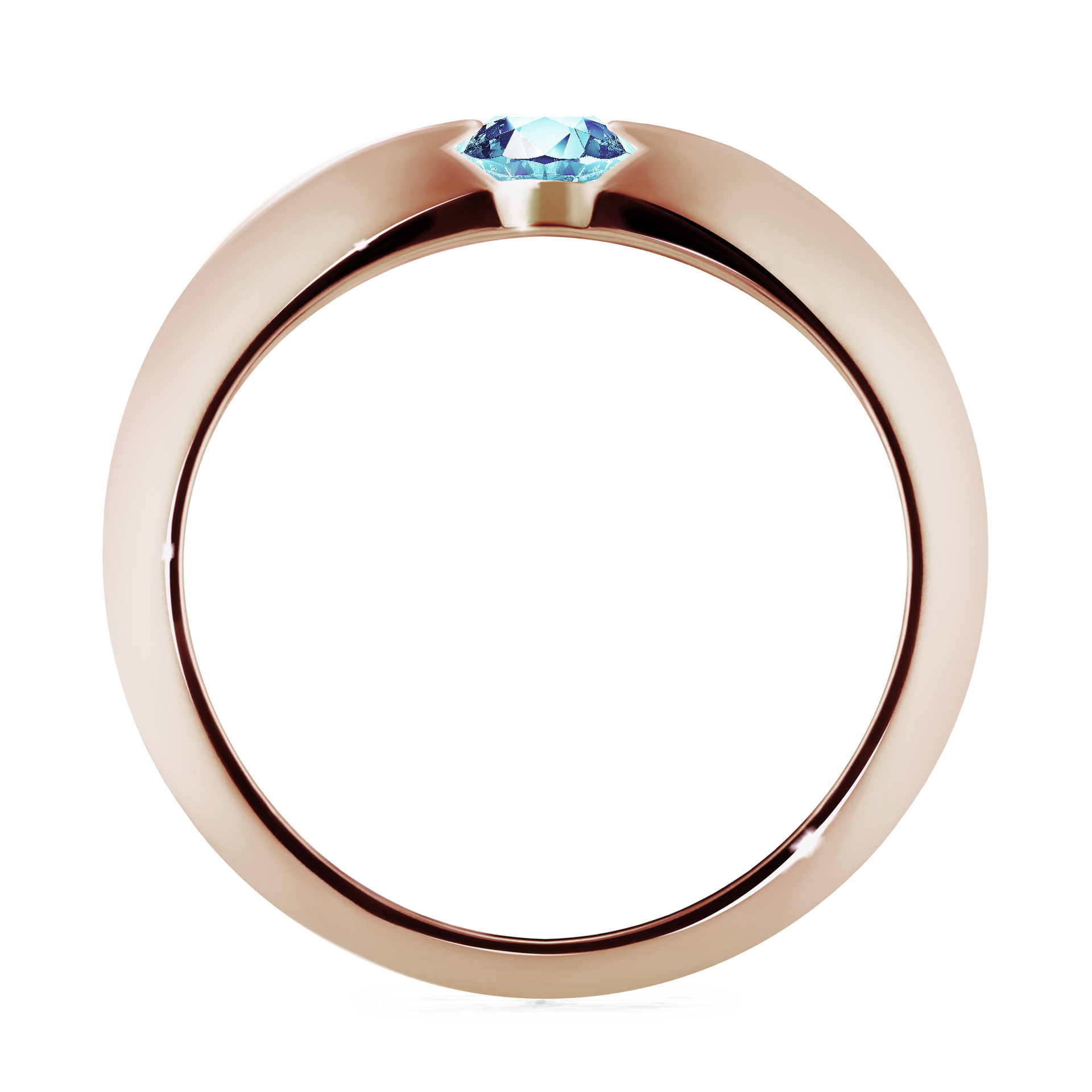 Pierścionek zaręczynowy My Baby z różowego złota z akwamarynem 0,50CT