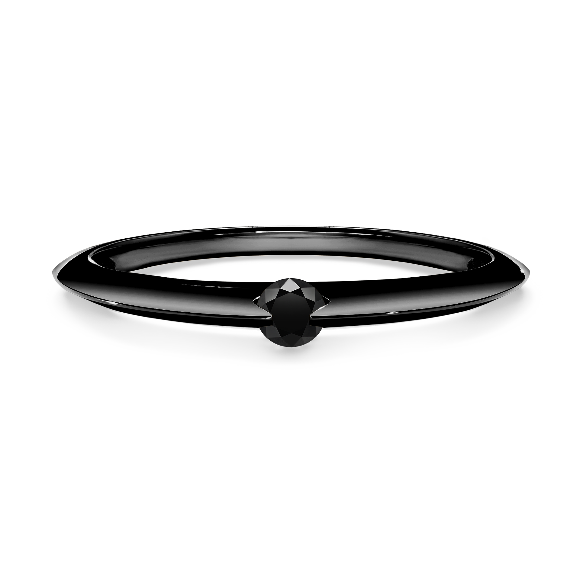 Pierścionek zaręczynowy My Baby z czarnego złota z czarnym diamentem 0,25CT