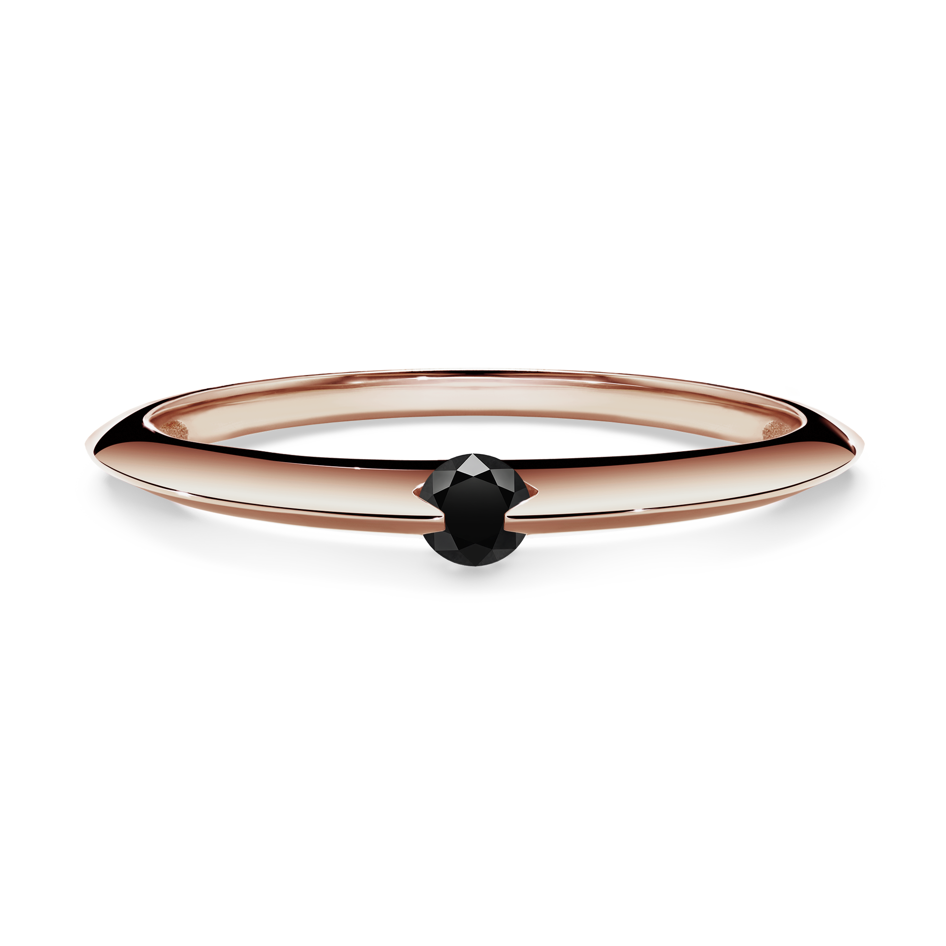 Pierścionek zaręczynowy My Baby z różowego złota z czarnym diamentem 0,25CT
