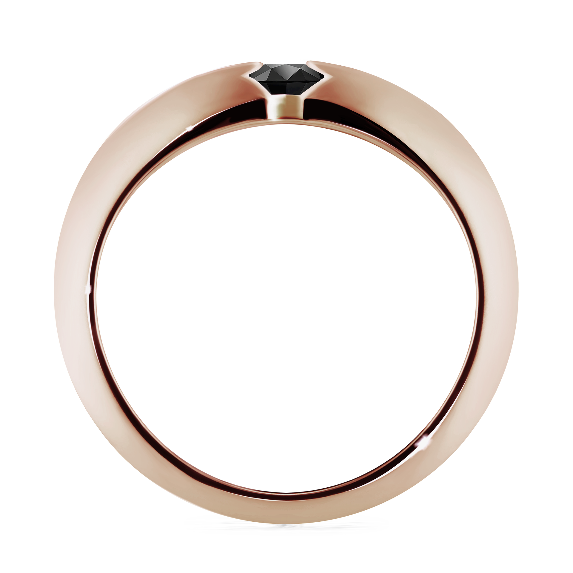 Pierścionek zaręczynowy My Baby z różowego złota z czarnym diamentem 0,25CT