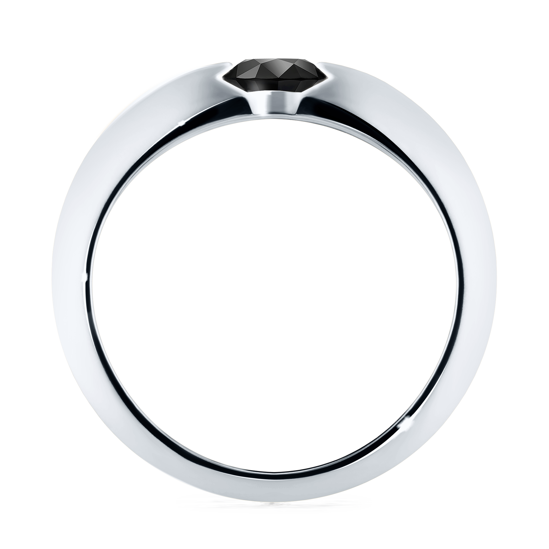 Pierścionek zaręczynowy My Baby z białego złota z czarnym diamentem 1,00CT