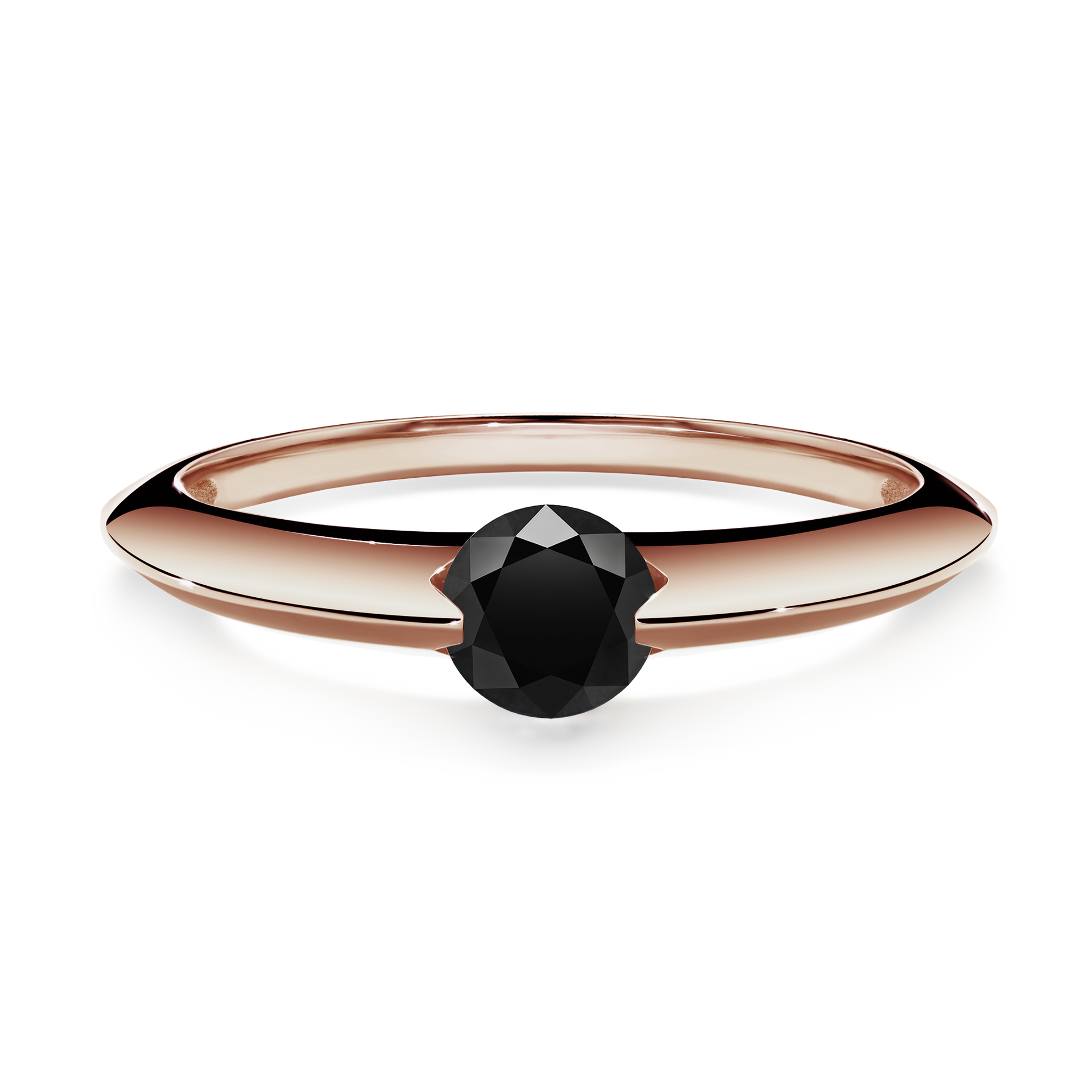 Pierścionek zaręczynowy My Baby z różowego złota z czarnym diamentem 1,00CT