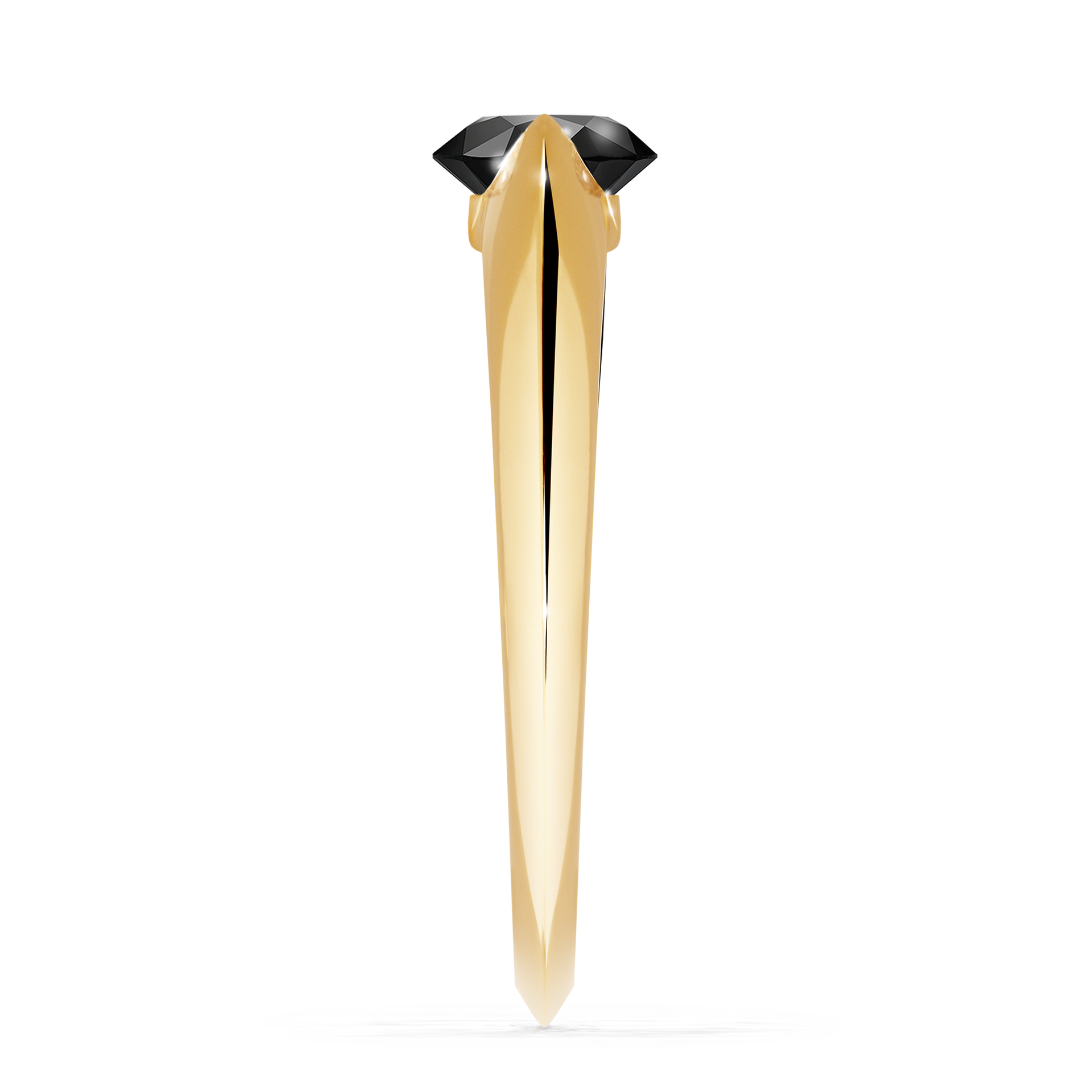 Pierścionek zaręczynowy My Baby z żółtego złota z czarnym diamentem 1,00CT