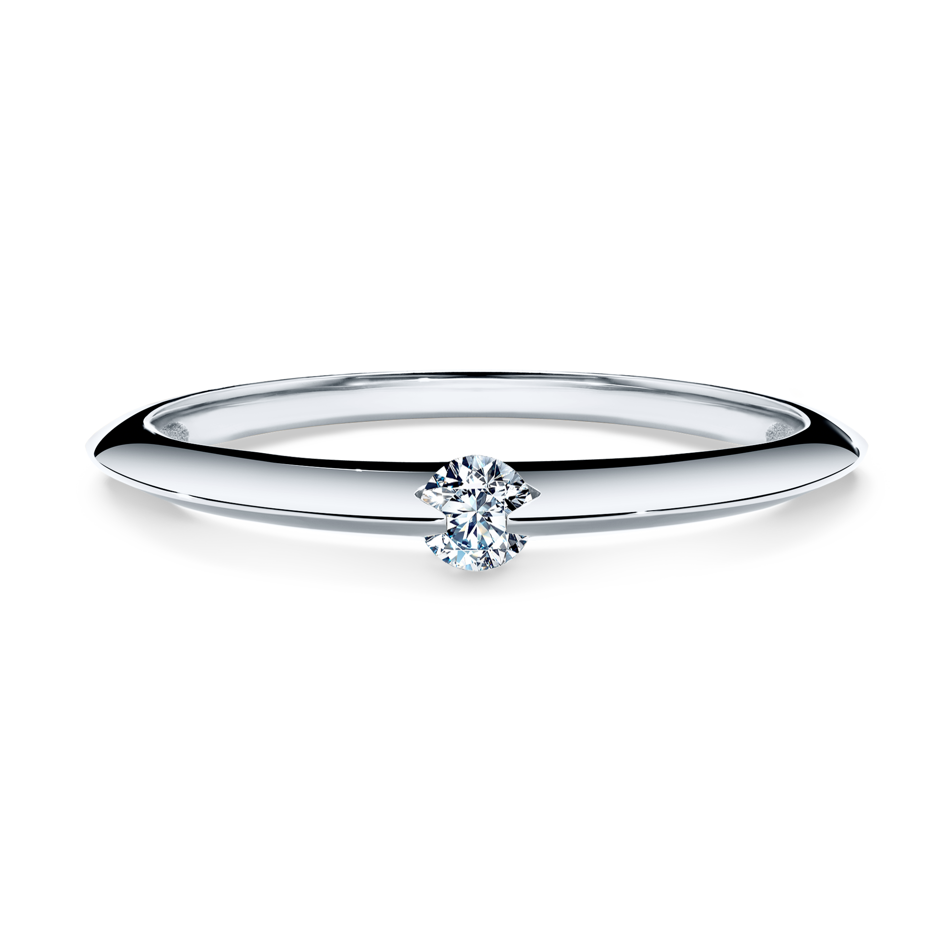 Pierścionek zaręczynowy My Baby z białego złota z diamentem laboratoryjnym 0,25CT