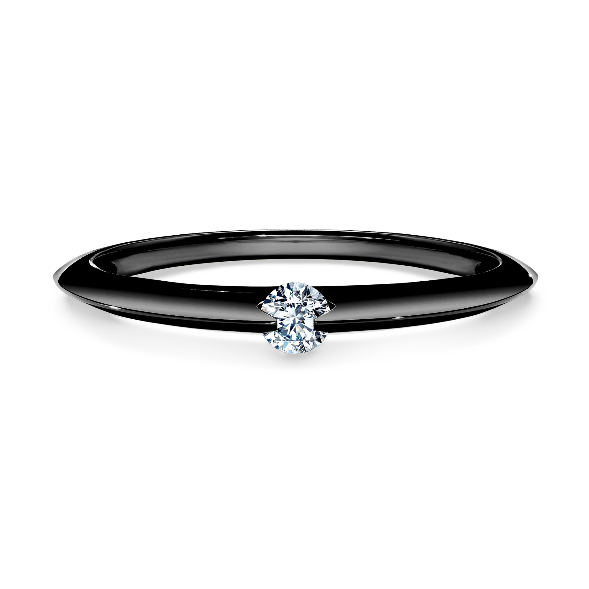 Pierścionek zaręczynowy My Baby z czarnego złota z diamentem naturalnym 0,25CT