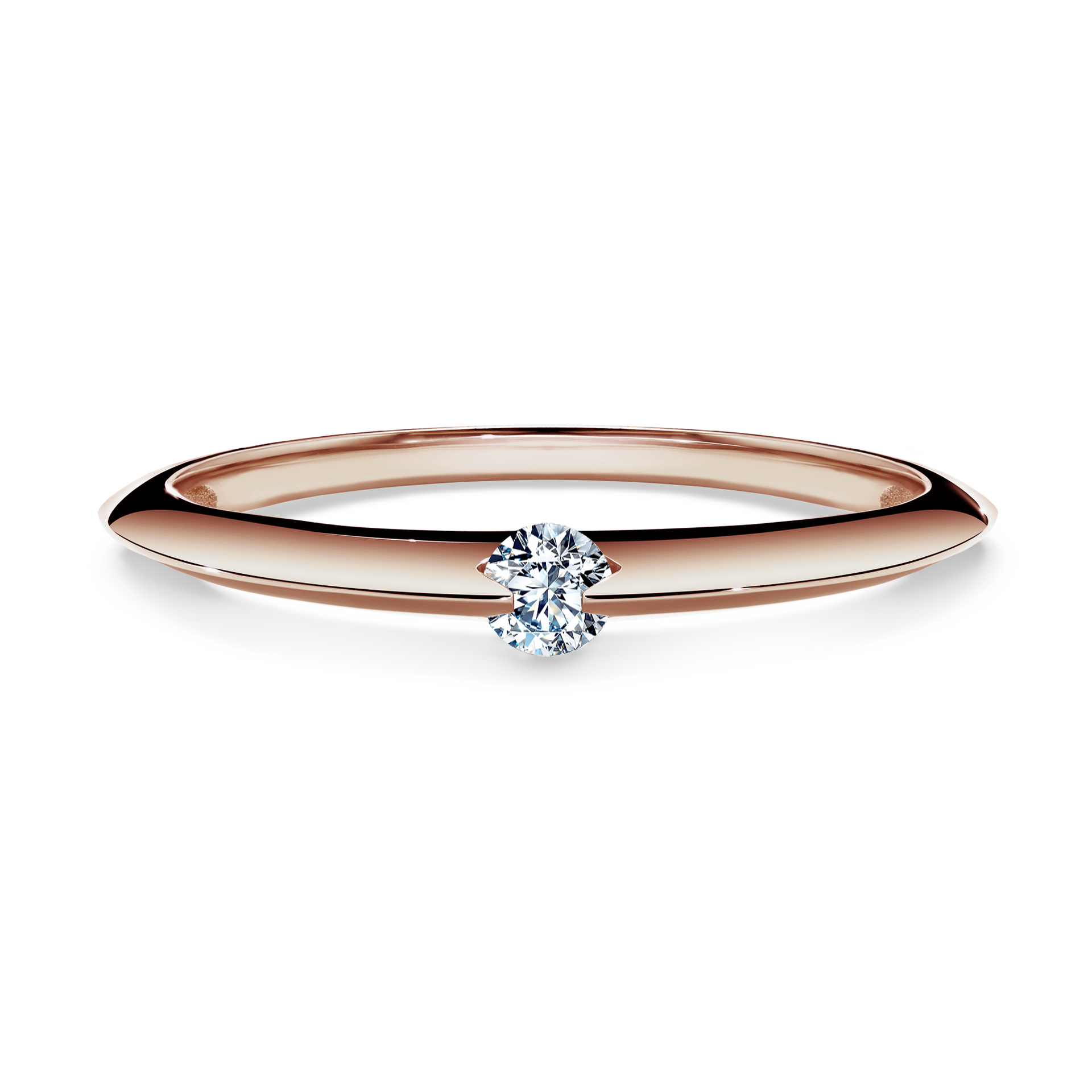 Pierścionek zaręczynowy My Baby z różowego złota z diamentem naturalnym 0,25CT