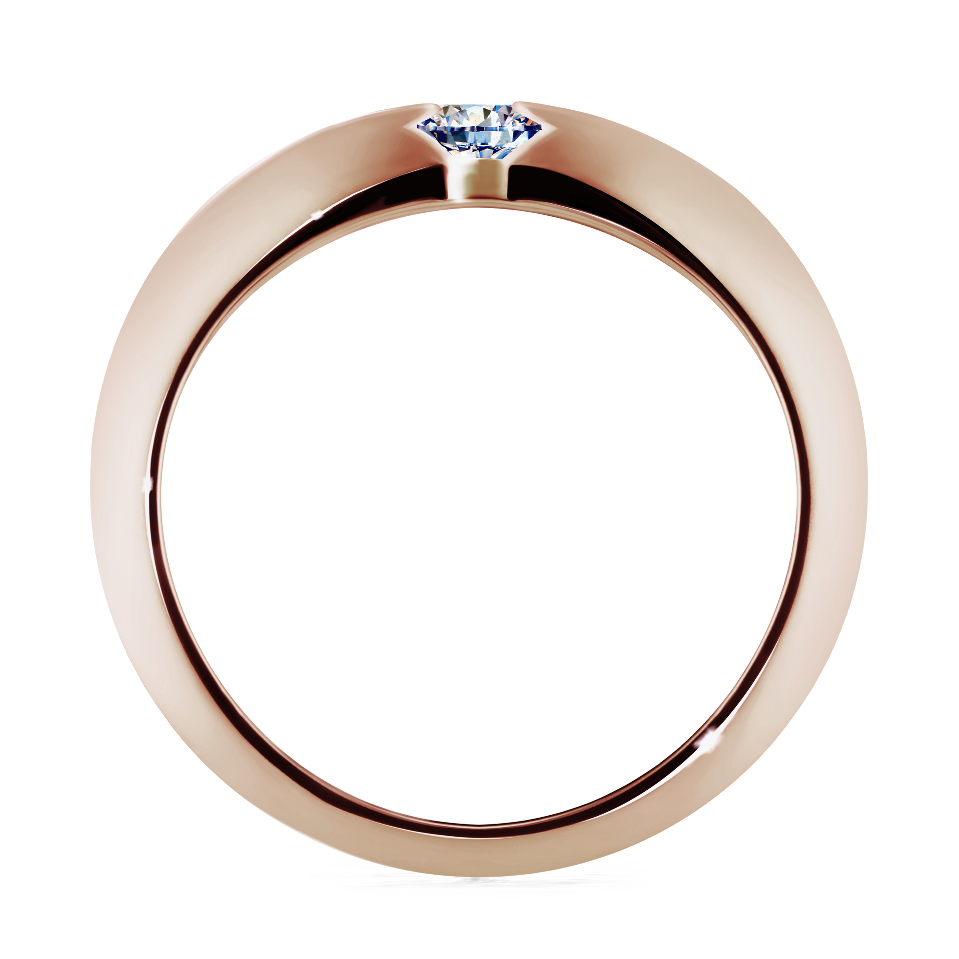 Pierścionek zaręczynowy My Baby z różowego złota z diamentem naturalnym 0,25CT