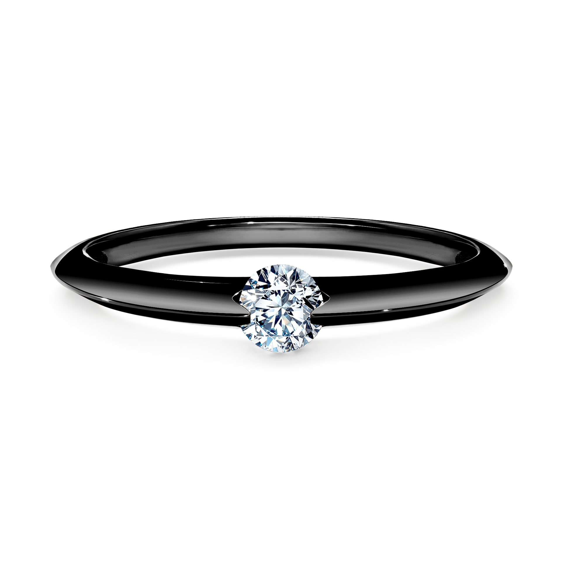 Pierścionek zaręczynowy My Baby z czarnego złota z diamentem laboratoryjnym 0,50CT