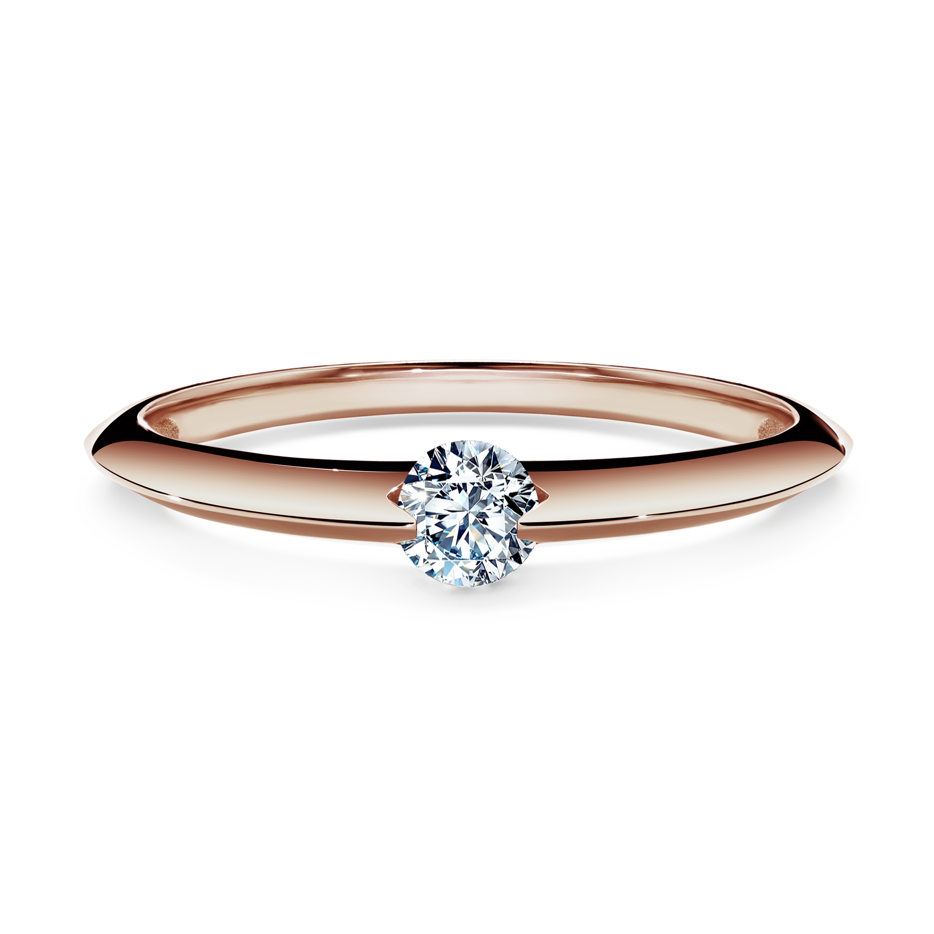 Pierścionek zaręczynowy My Baby z różowego złota z diamentem naturalnym 0,50CT