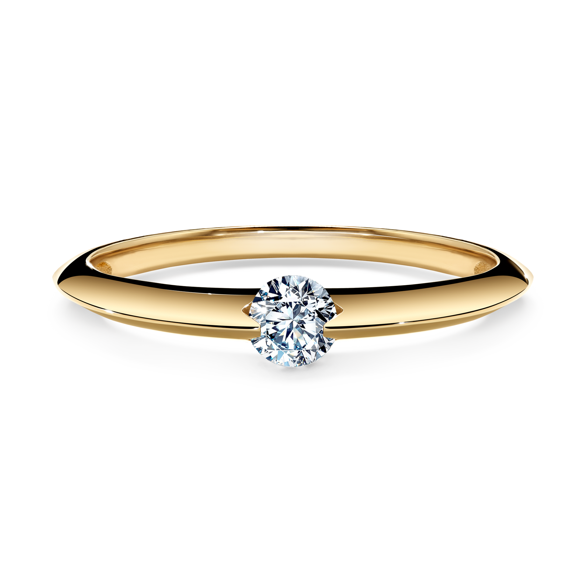 Pierścionek zaręczynowy My Baby z żółtego złota z diamentem naturalnym 0,50CT