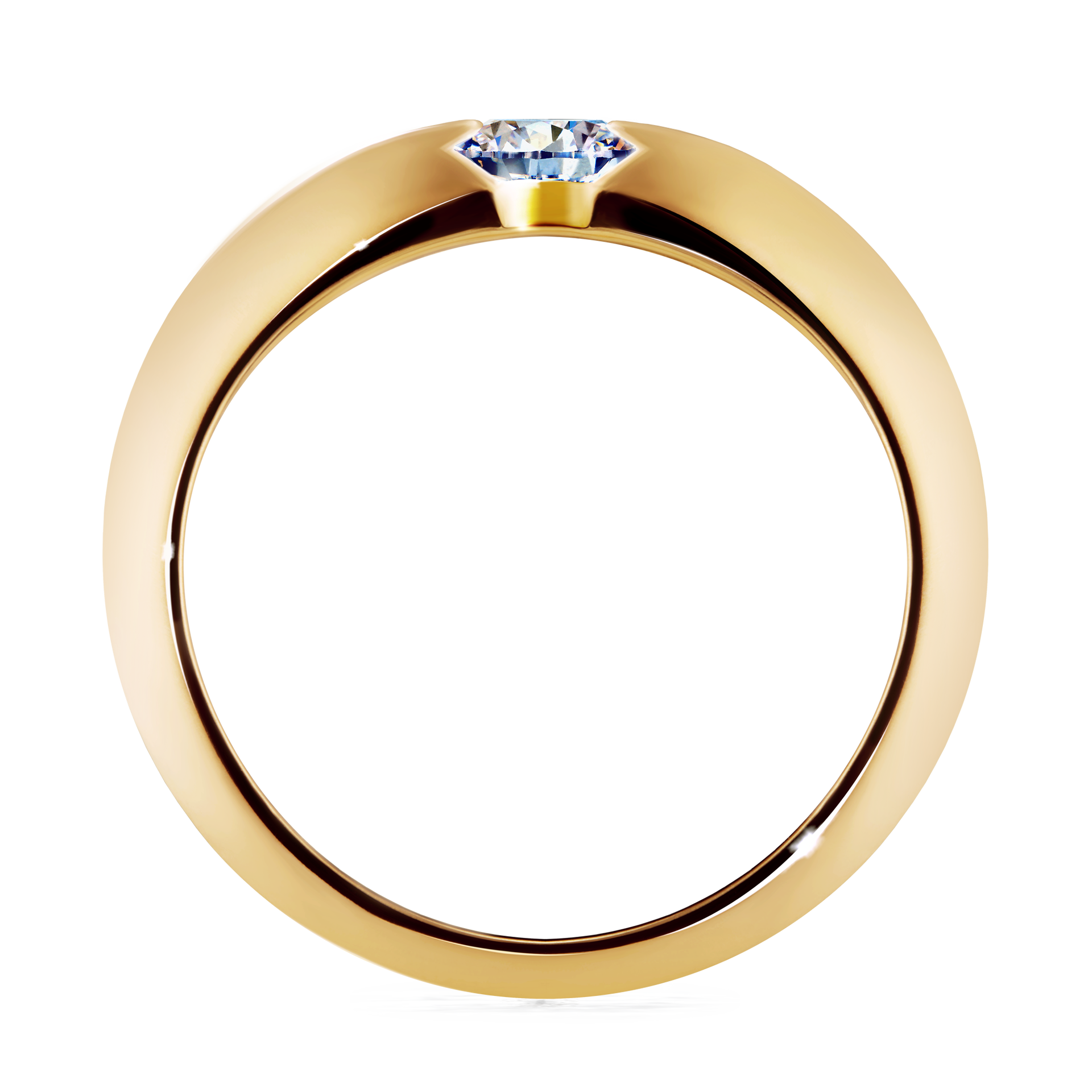 Pierścionek zaręczynowy My Baby z żółtego złota z diamentem naturalnym 0,50CT