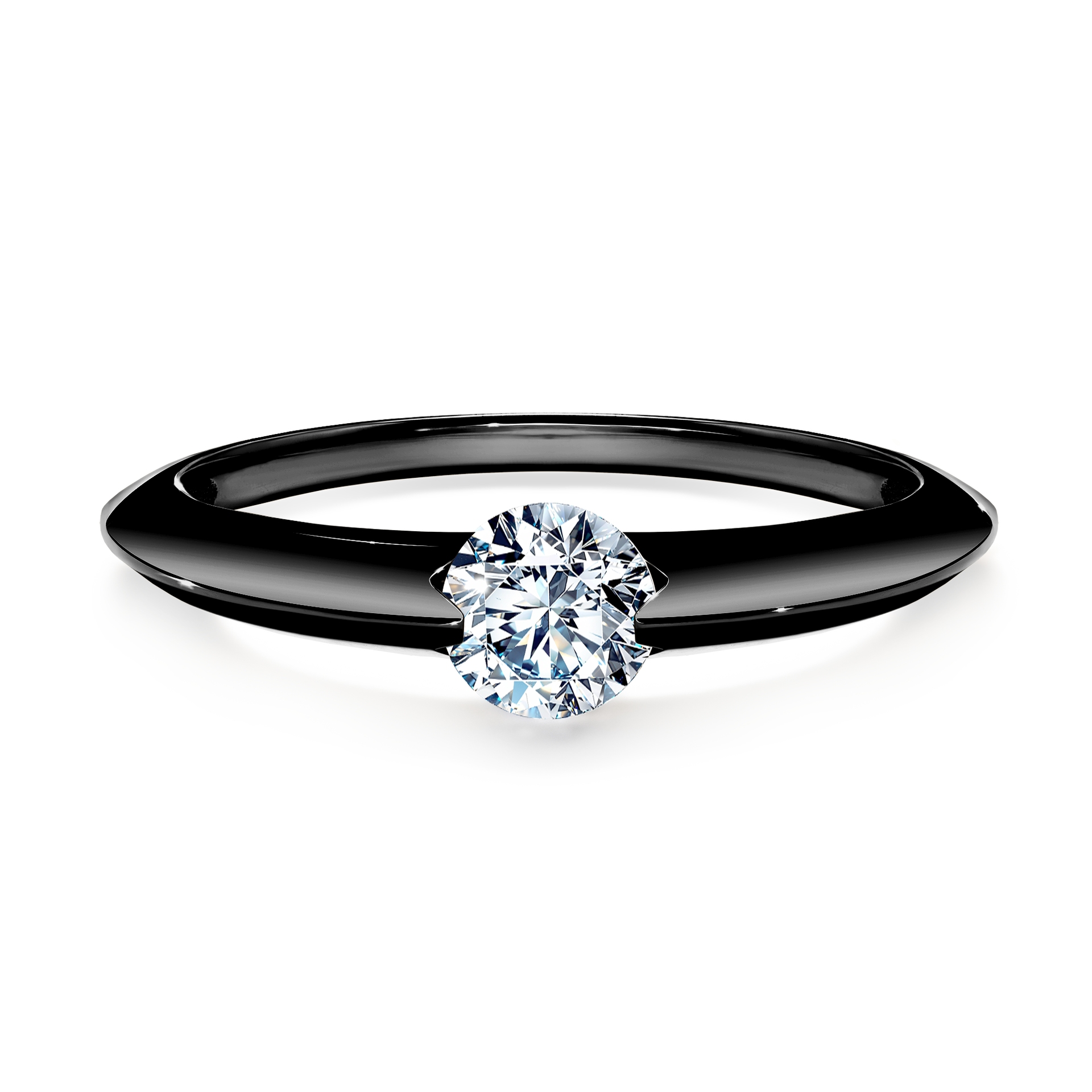 Pierścionek zaręczynowy My Baby z czarnego złota z diamentem naturalnym 1,00CT