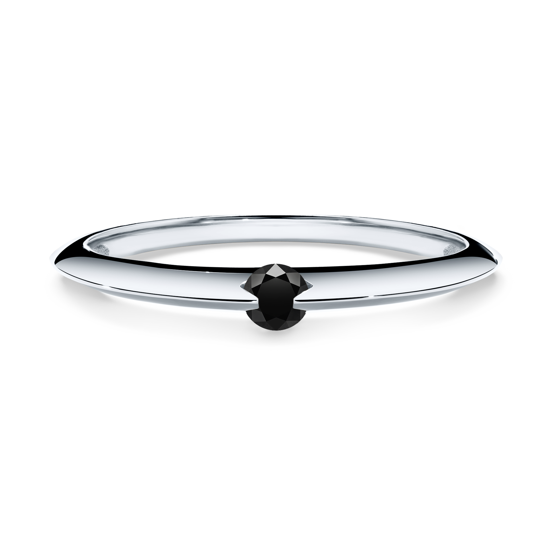 Pierścionek zaręczynowy My Baby z białego złota z czarnym diamentem 0,25CT