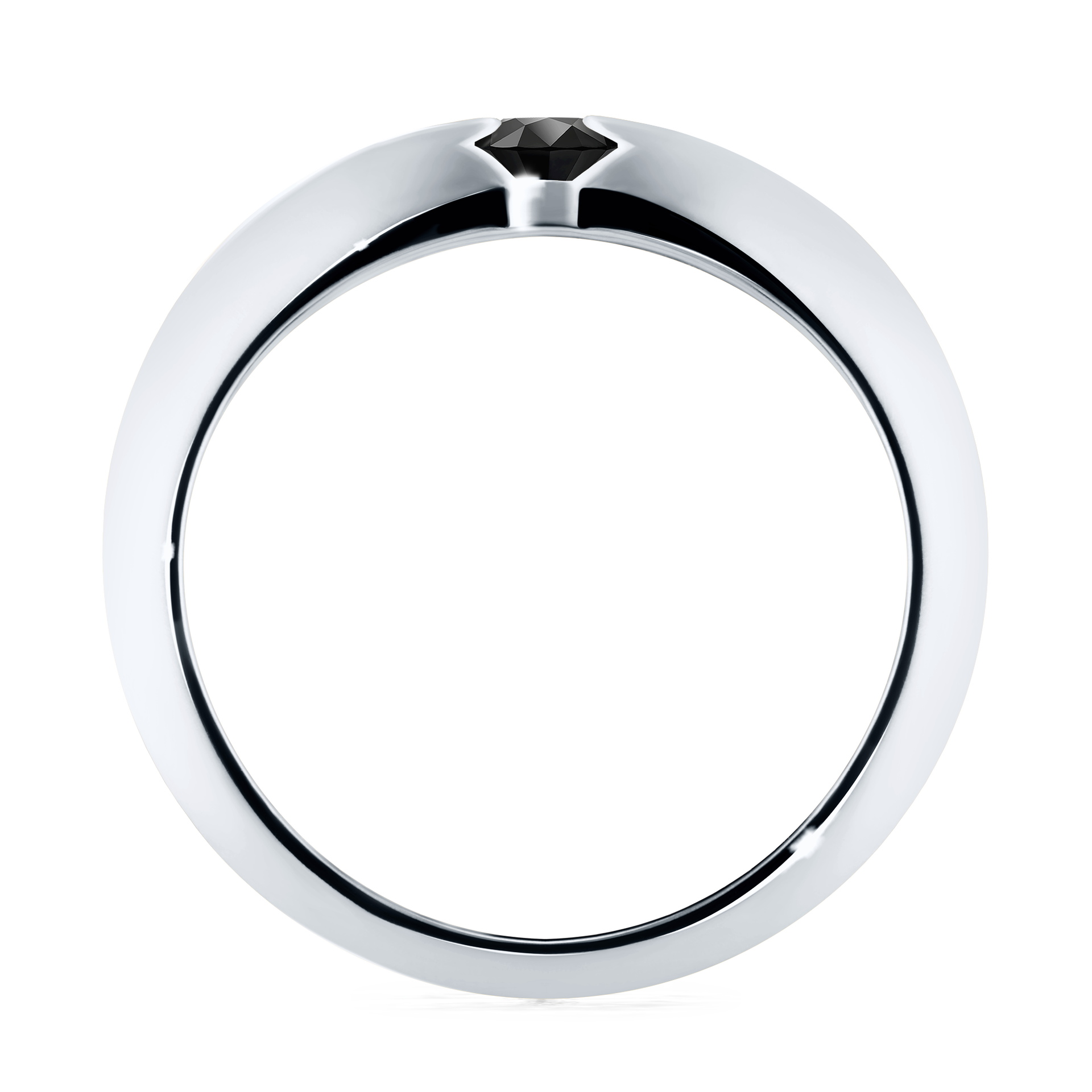 Pierścionek zaręczynowy My Baby z białego złota z czarnym diamentem 0,25CT