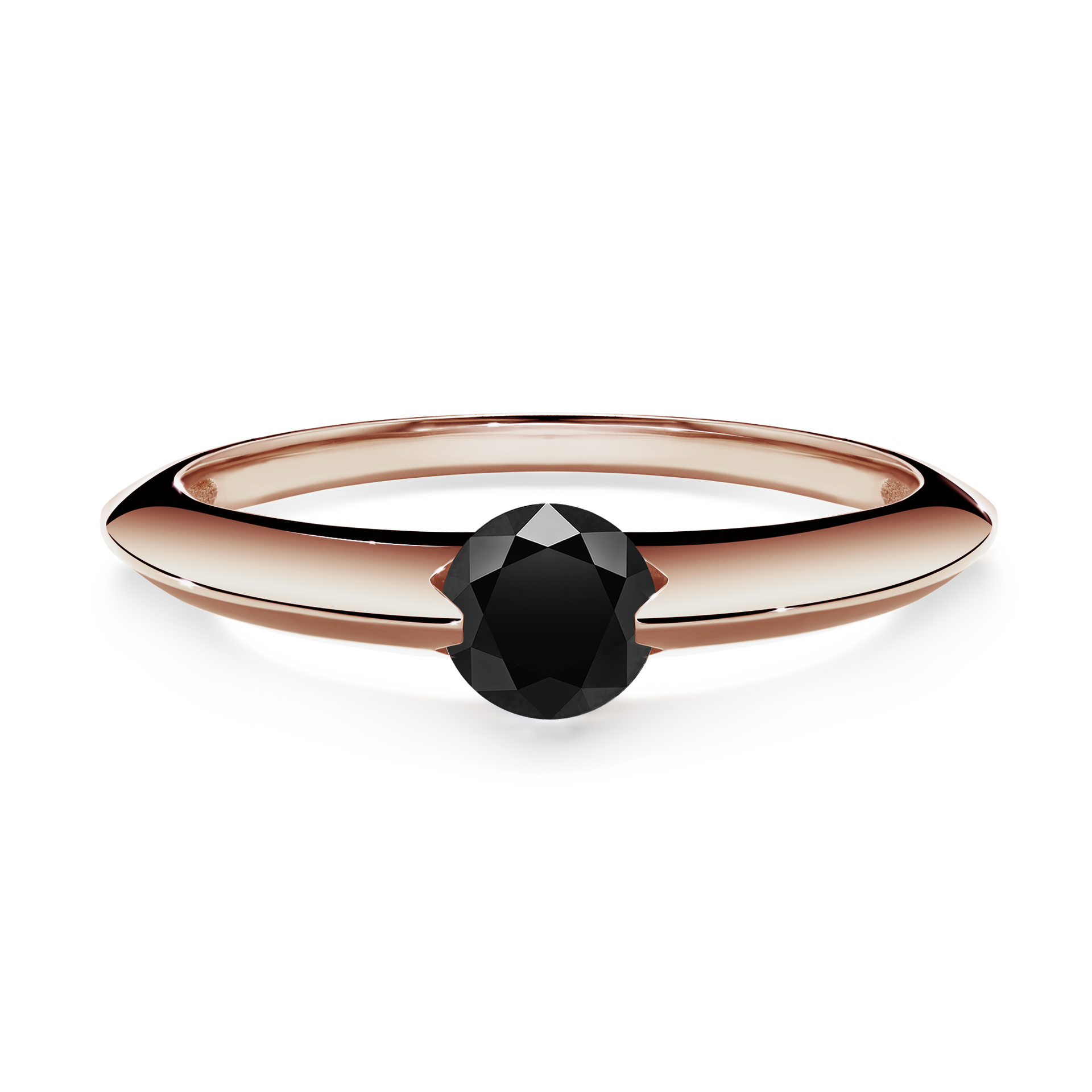 Pierścionek zaręczynowy My Baby z różowego złota z czarnym diamentem 1,00CT