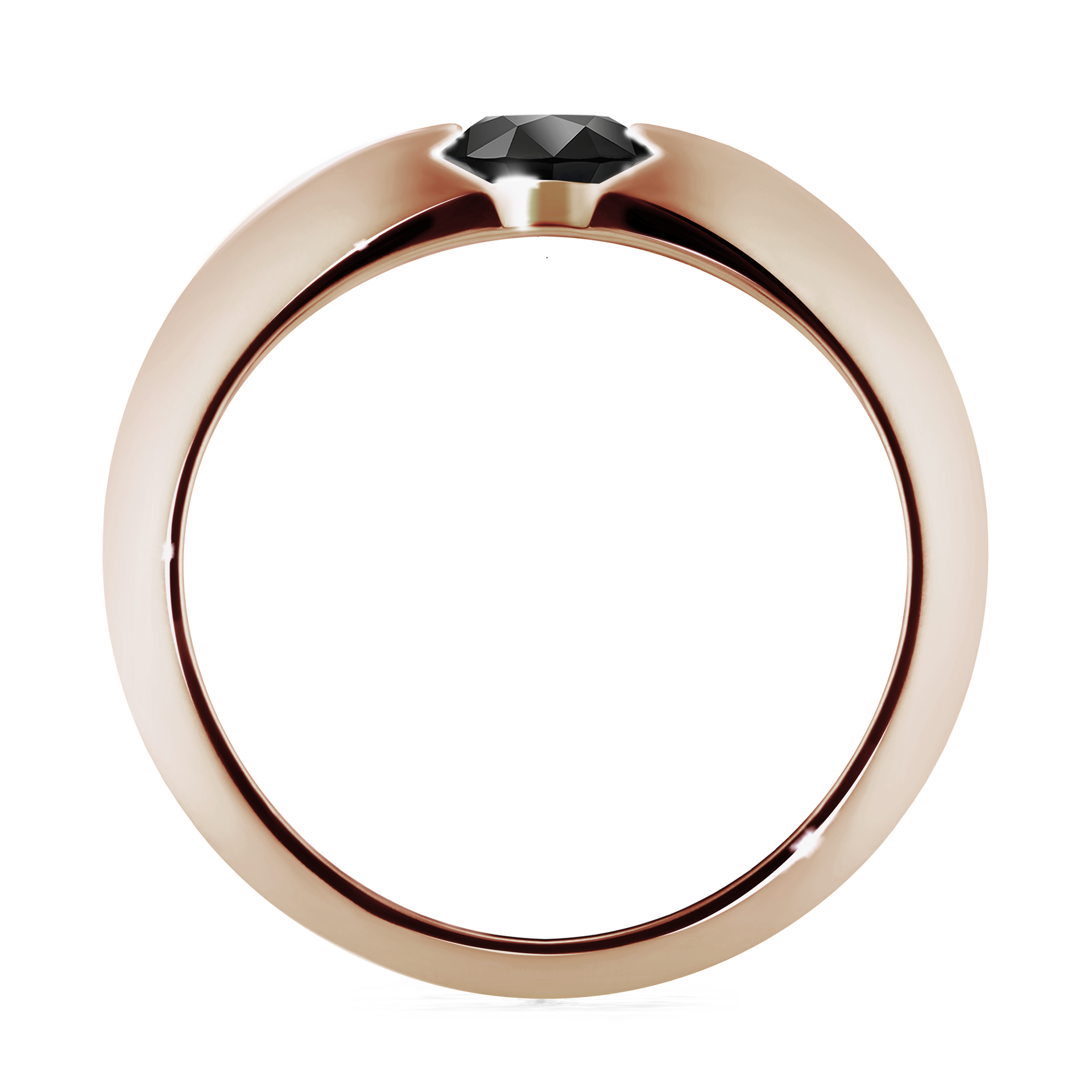 Pierścionek zaręczynowy My Baby z różowego złota z czarnym diamentem 1,00CT