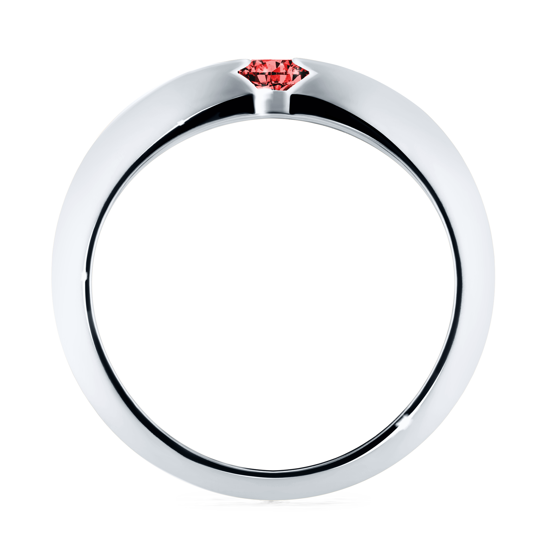 Pierścionek zaręczynowy My Baby z białego złota z czerwonym diamentem 0,25CT