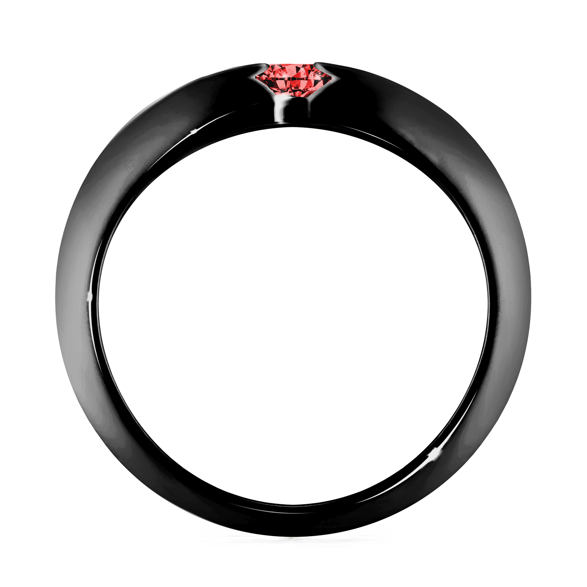 Pierścionek zaręczynowy My Baby z czarnego złota z czerwonym diamentem 0,25CT