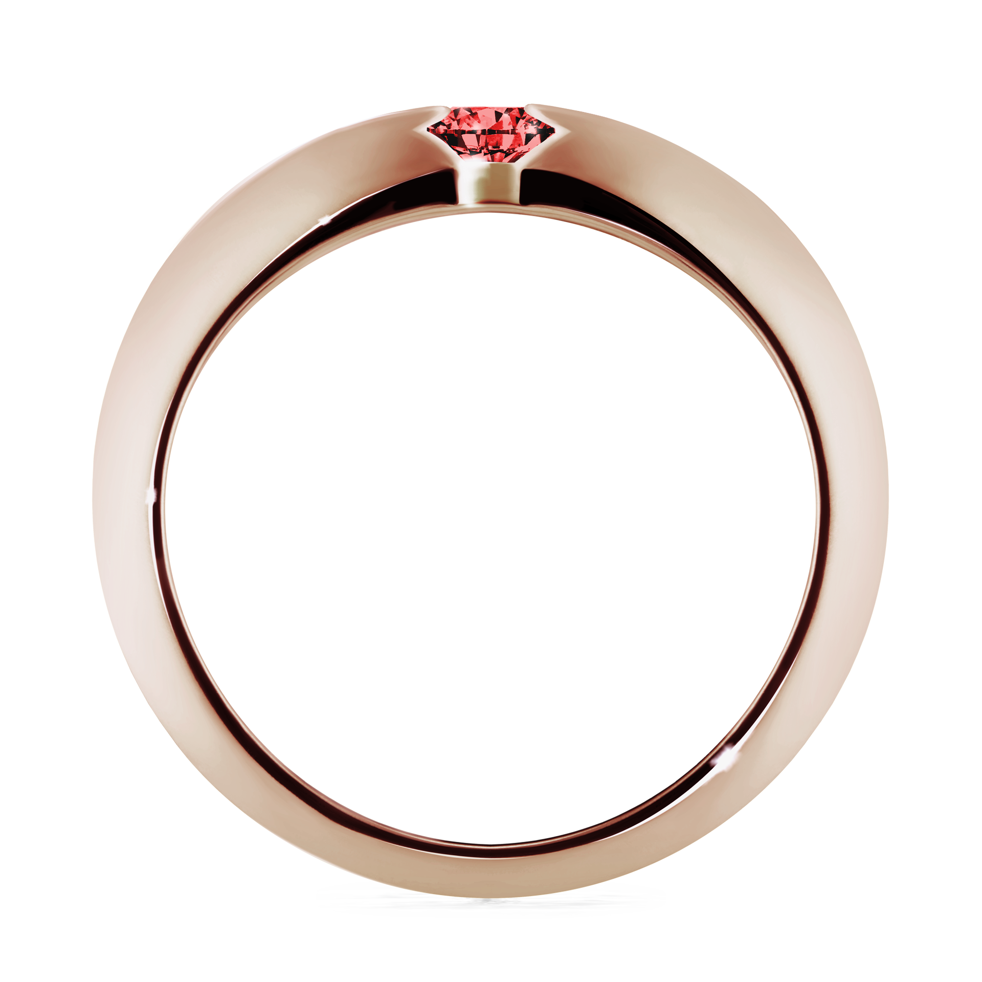 Pierścionek zaręczynowy My Baby z różowego złota z czerwonym diamentem 0,25CT