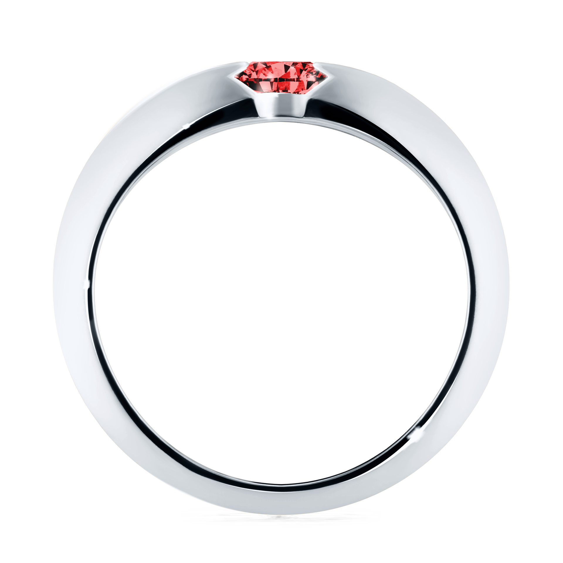 Pierścionek zaręczynowy My Baby z białego złota z czerwonym diamentem 0,50CT