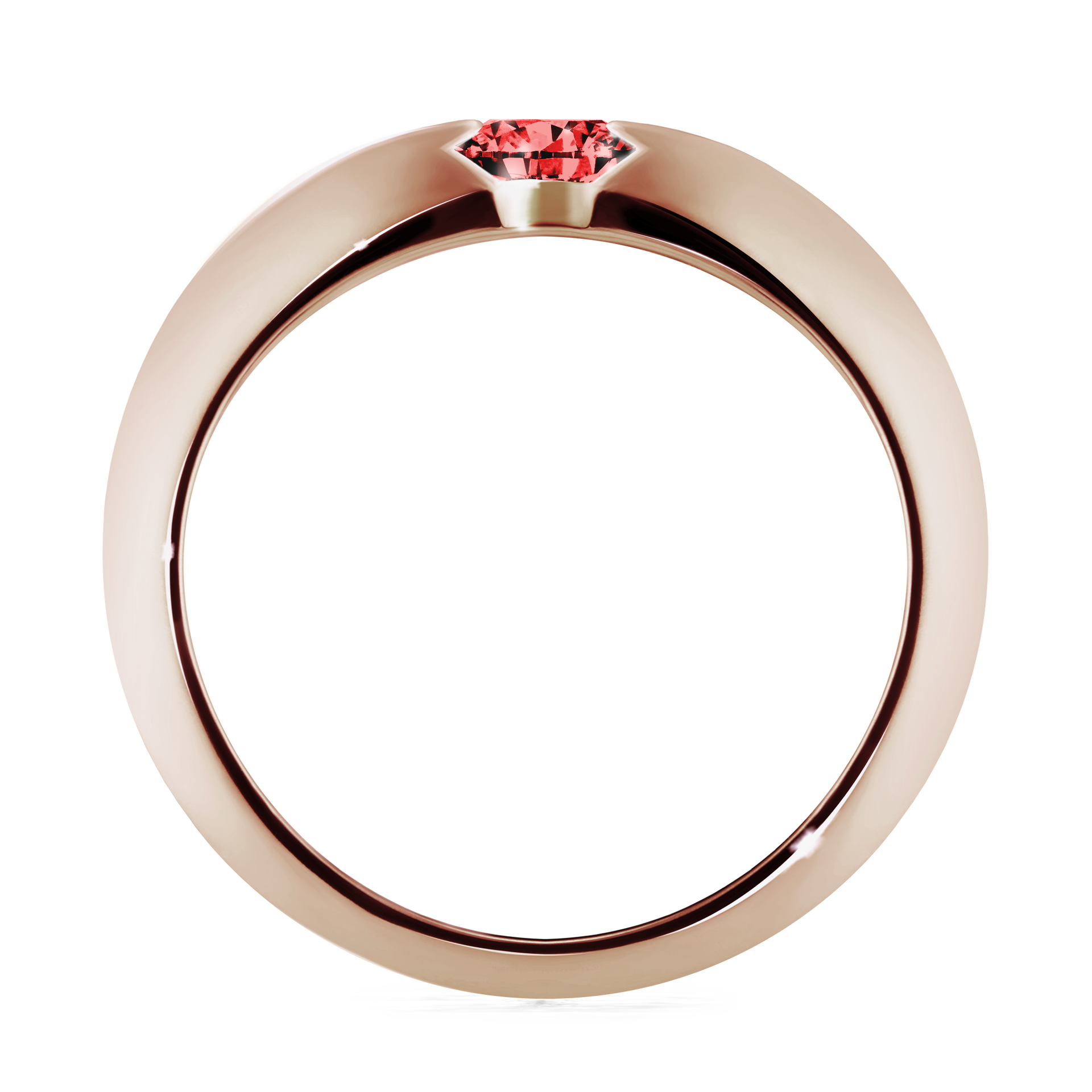 Pierścionek zaręczynowy My Baby z różowego złota z czerwonym diamentem 0,50CT