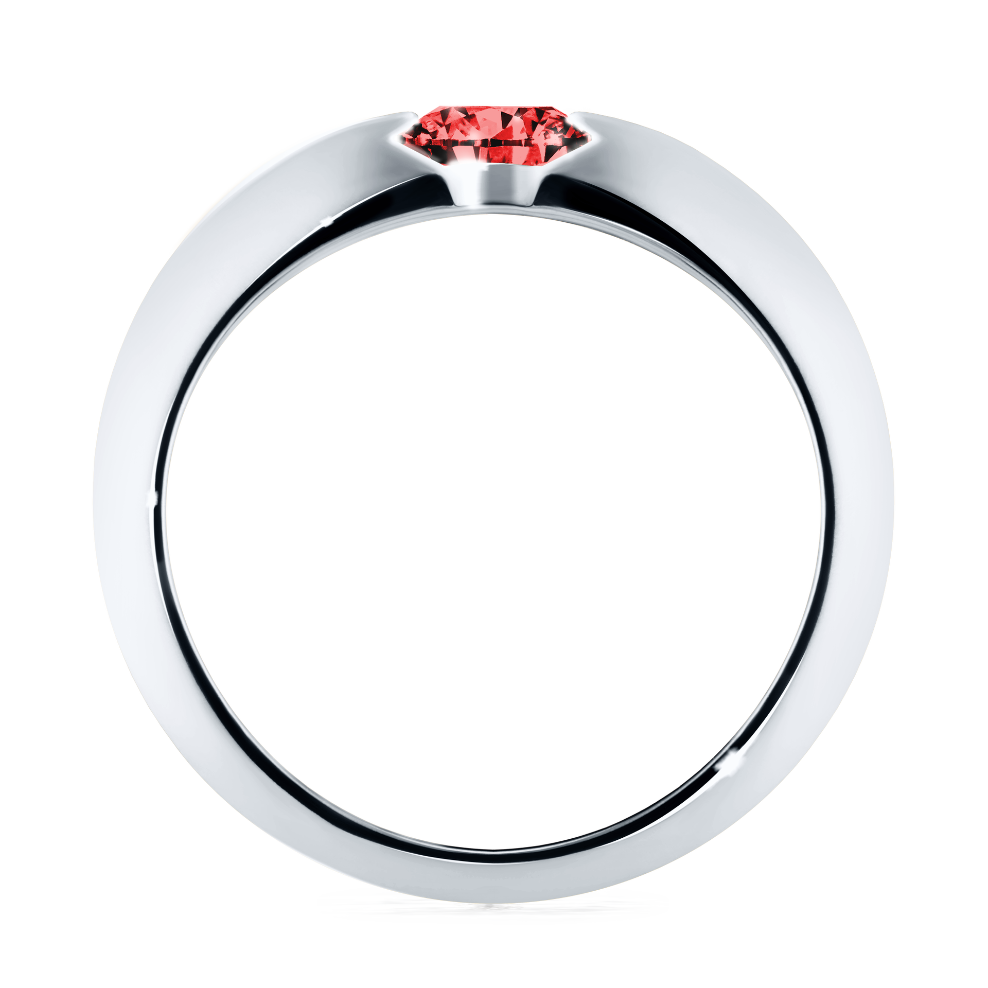Pierścionek zaręczynowy My Baby z białego złota z czerwonym diamentem 1,00CT