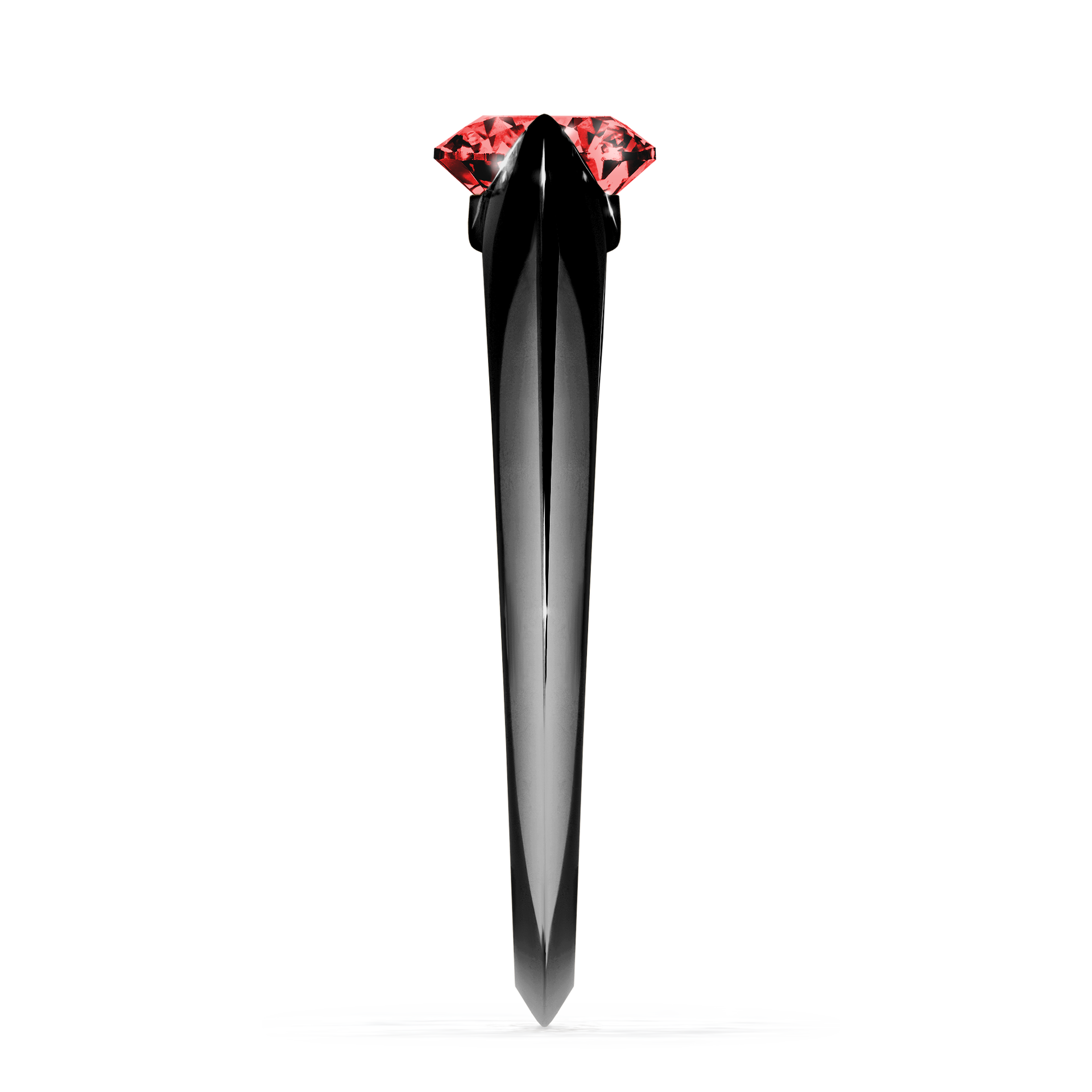 Pierścionek zaręczynowy My Baby z czarnego złota z czerwonym diamentem 1,00CT