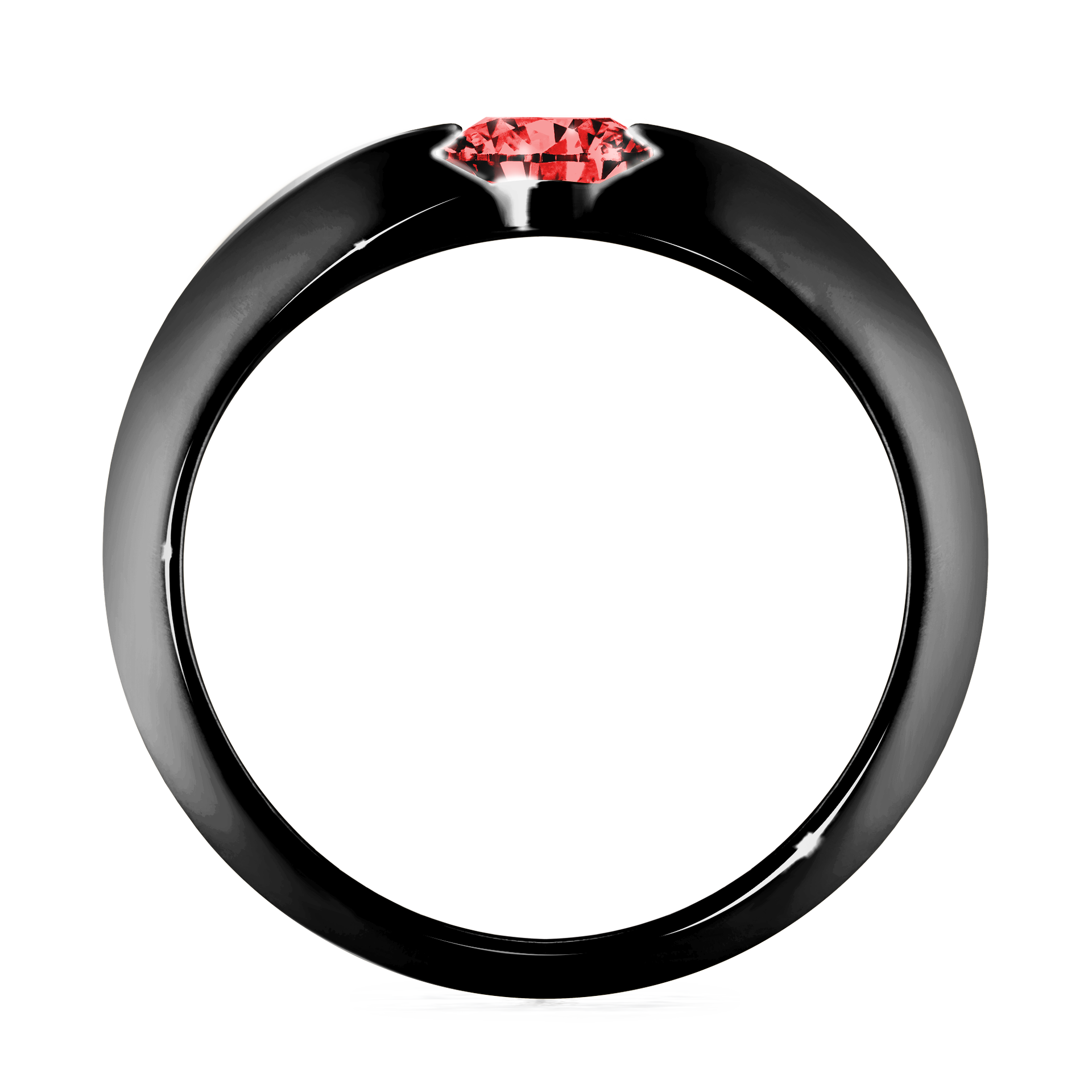 Pierścionek zaręczynowy My Baby z czarnego złota z czerwonym diamentem 1,00CT