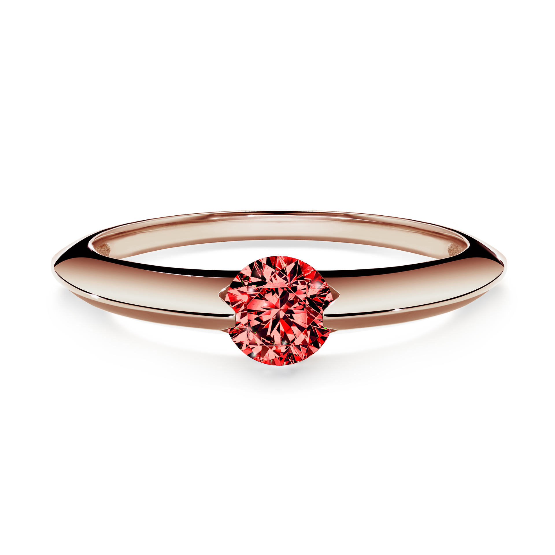 Pierścionek zaręczynowy My Baby z różowego złota z czerwonym diamentem 1,00CT