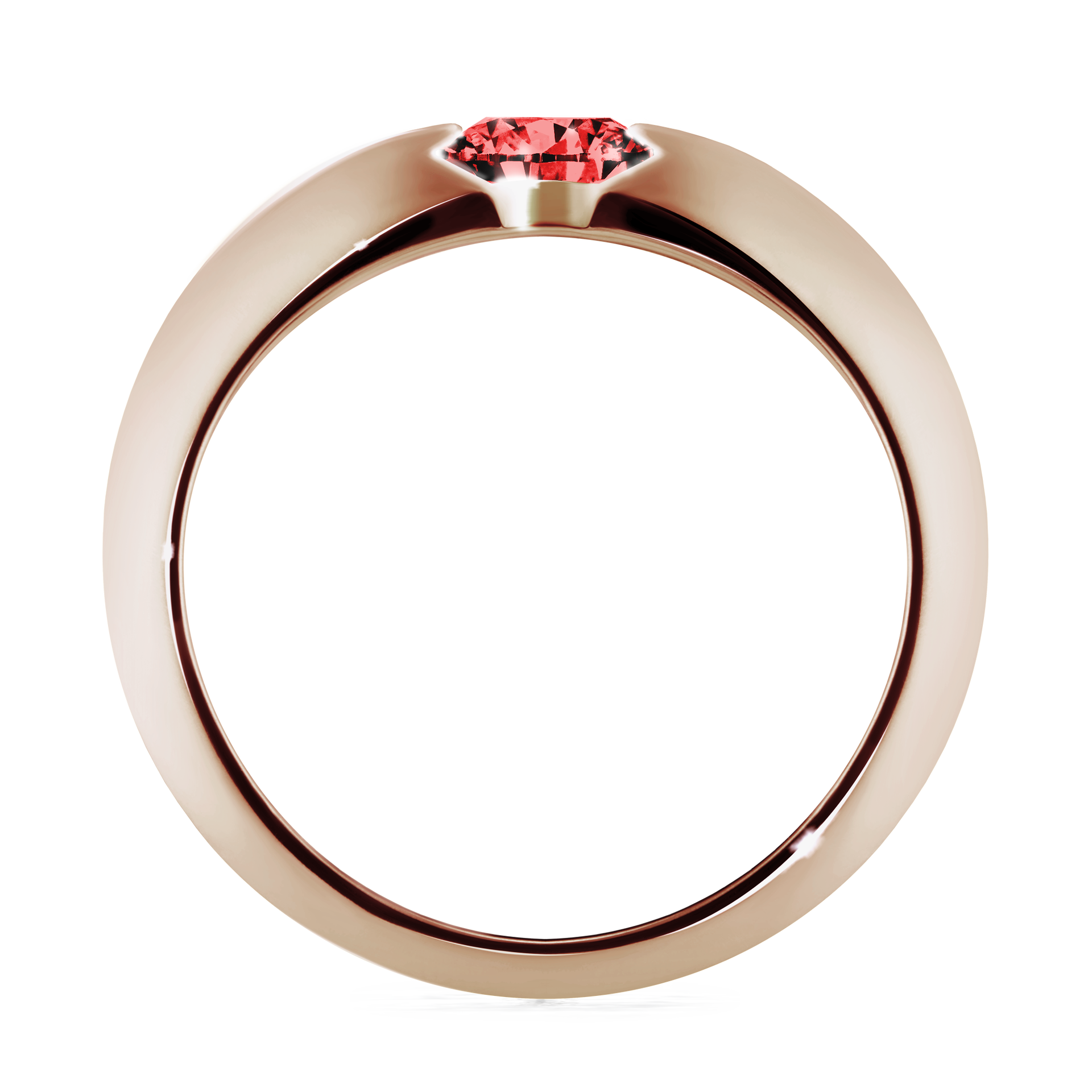 Pierścionek zaręczynowy My Baby z różowego złota z czerwonym diamentem 1,00CT