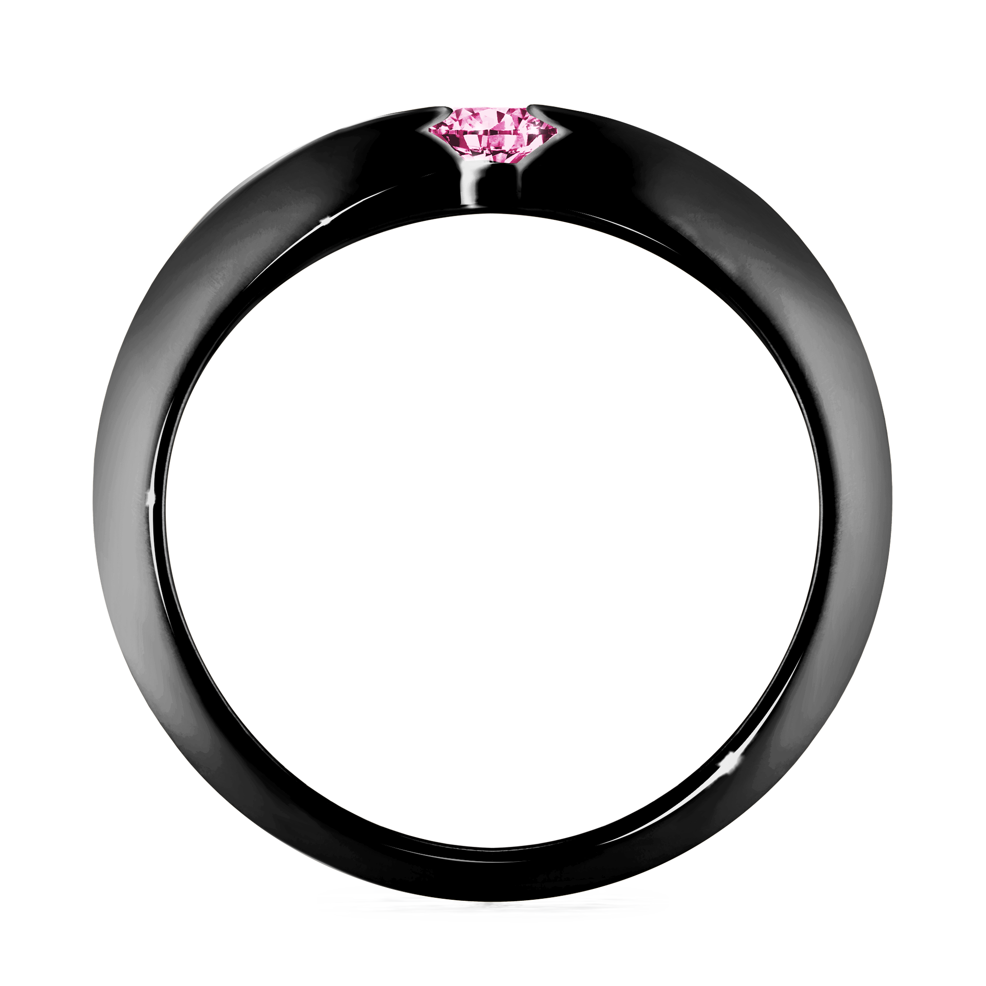 Pierścionek zaręczynowy My Baby z czarnego złota z różowym diamentem 0,25CT