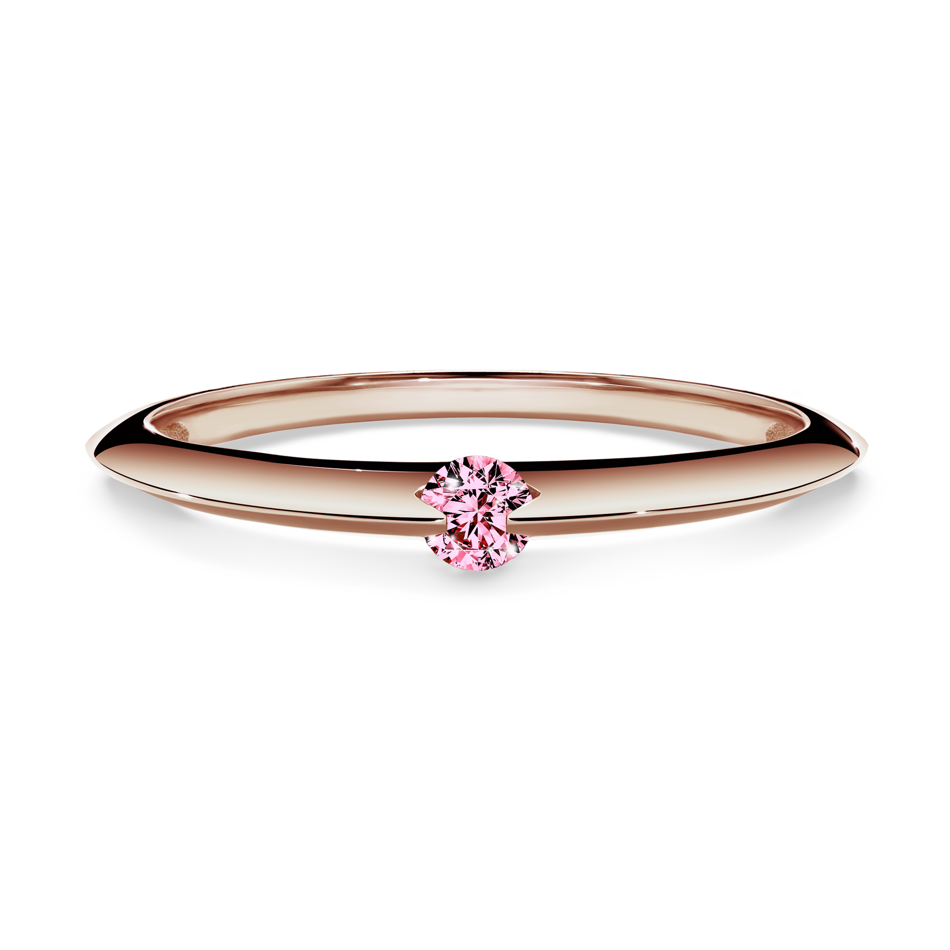 Pierścionek zaręczynowy My Baby z różowego złota z różowym diamentem 0,25CT